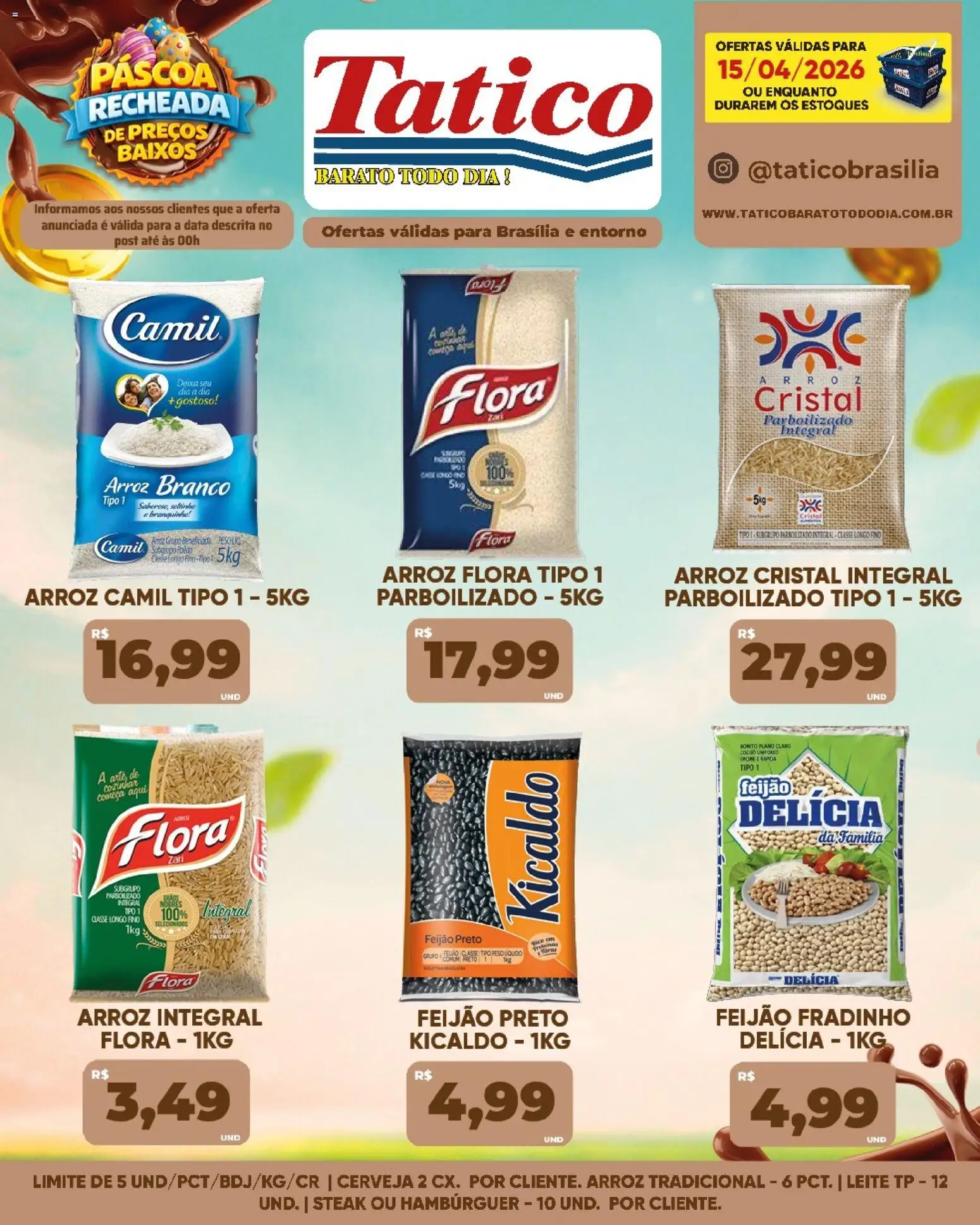 Tatico Folheto - válido de 16.04.2026 | Página: 42 | Produtos: Leite, Cerveja, Arroz, Hambúrguer