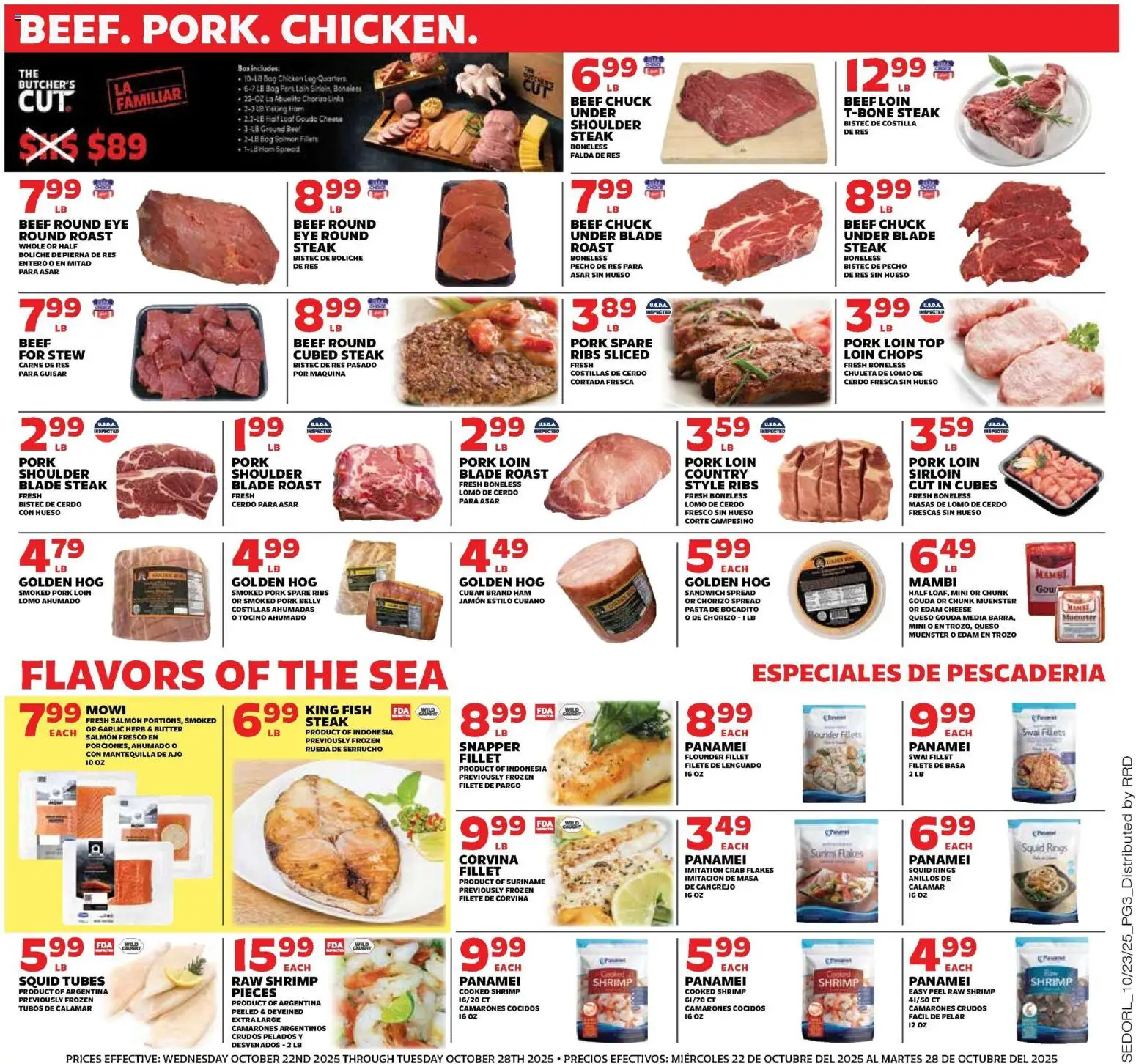 Sedano's Weekly Ad - valid from 22.10.2025 | Page: 3 | Products: Cheese, Beef, Pasta, Garlic