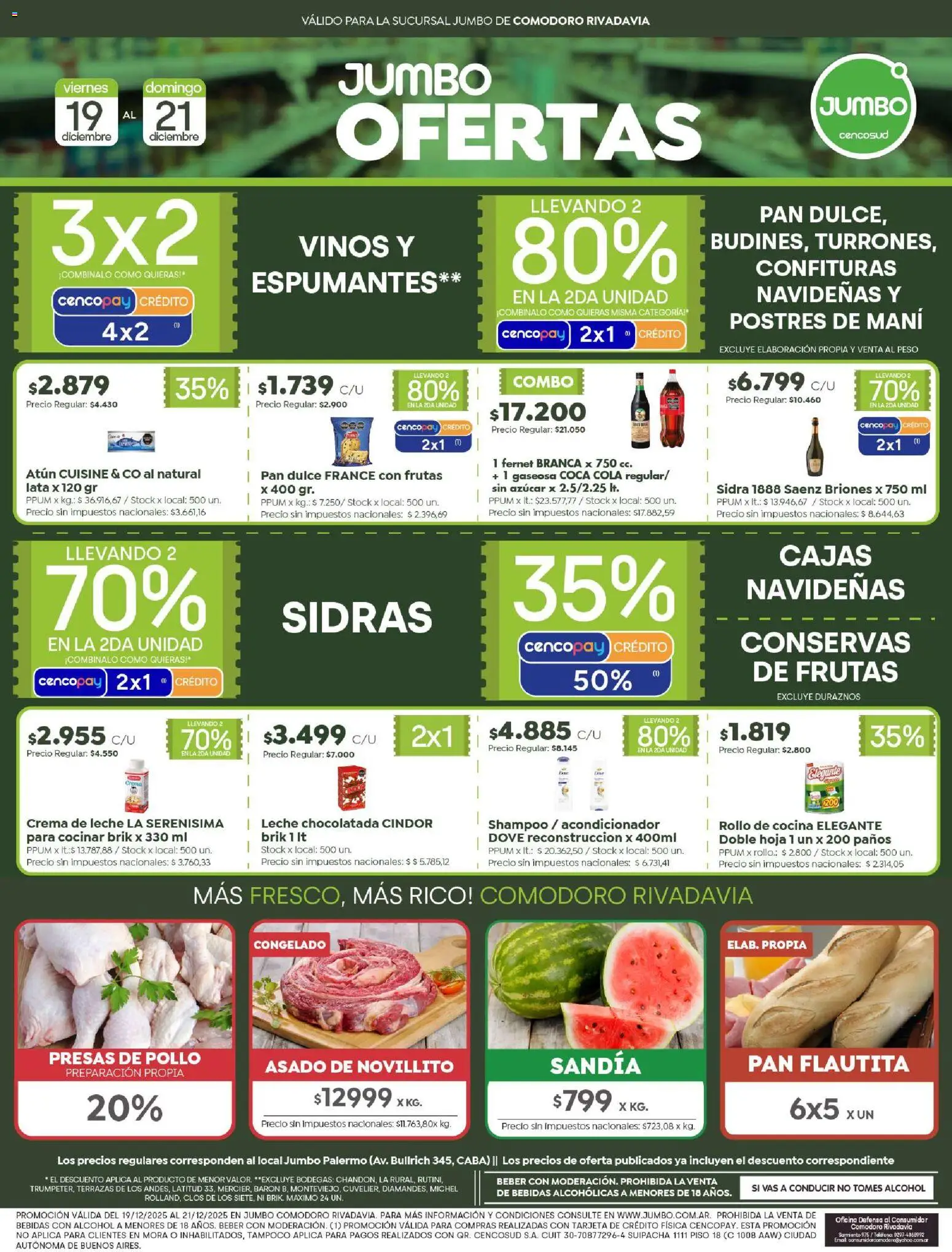 Jumbo - Ofertas | Comodoro │ válido desde el 19.12.2025 | Página: 1 | Productos: Teléfono, Crema de leche, Acondicionador, Leche