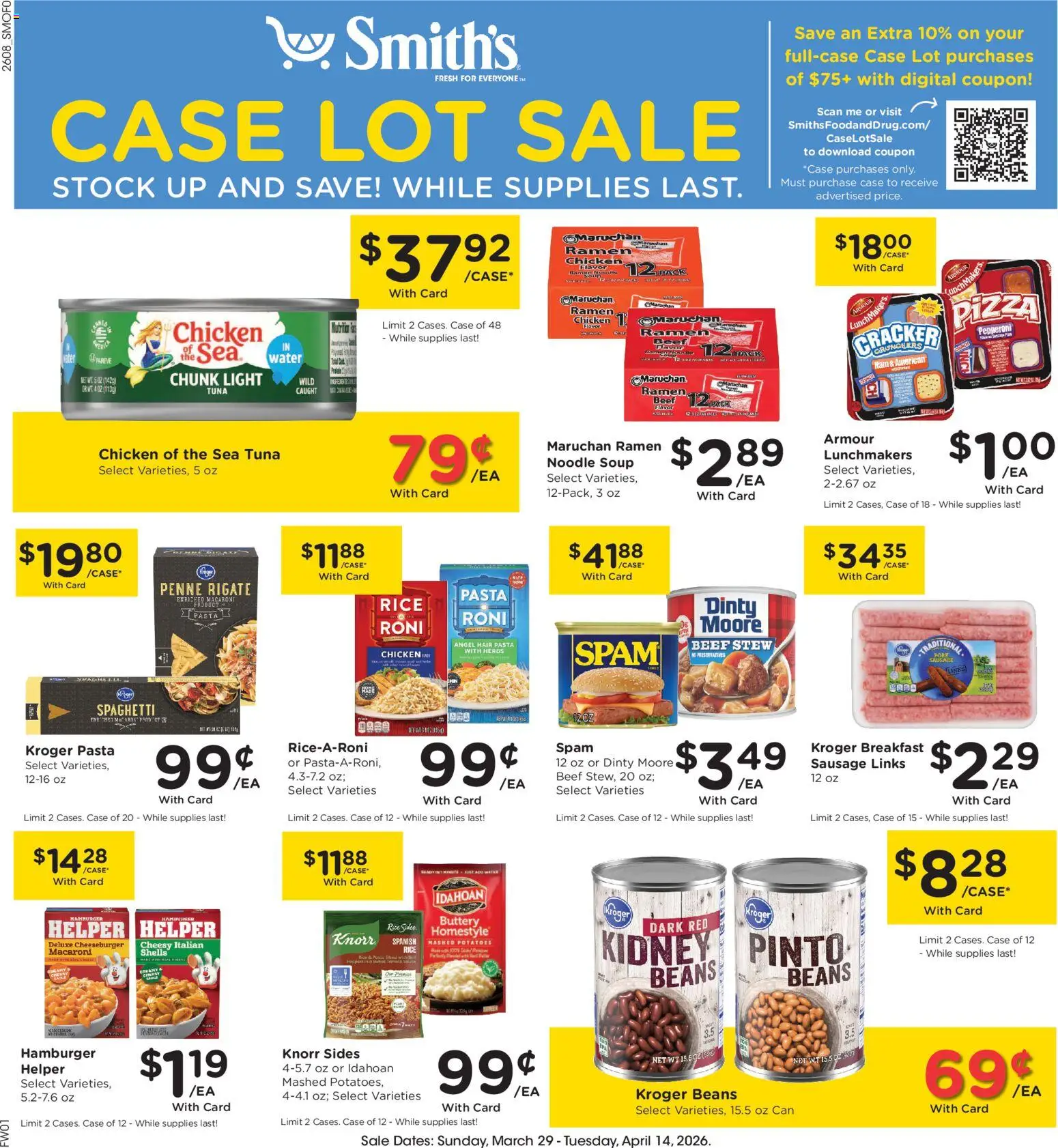 Smith's Weekly Ad - valid from 08.04.2026 | Page: 2 | Products: Pork, Water, Sausage, Case