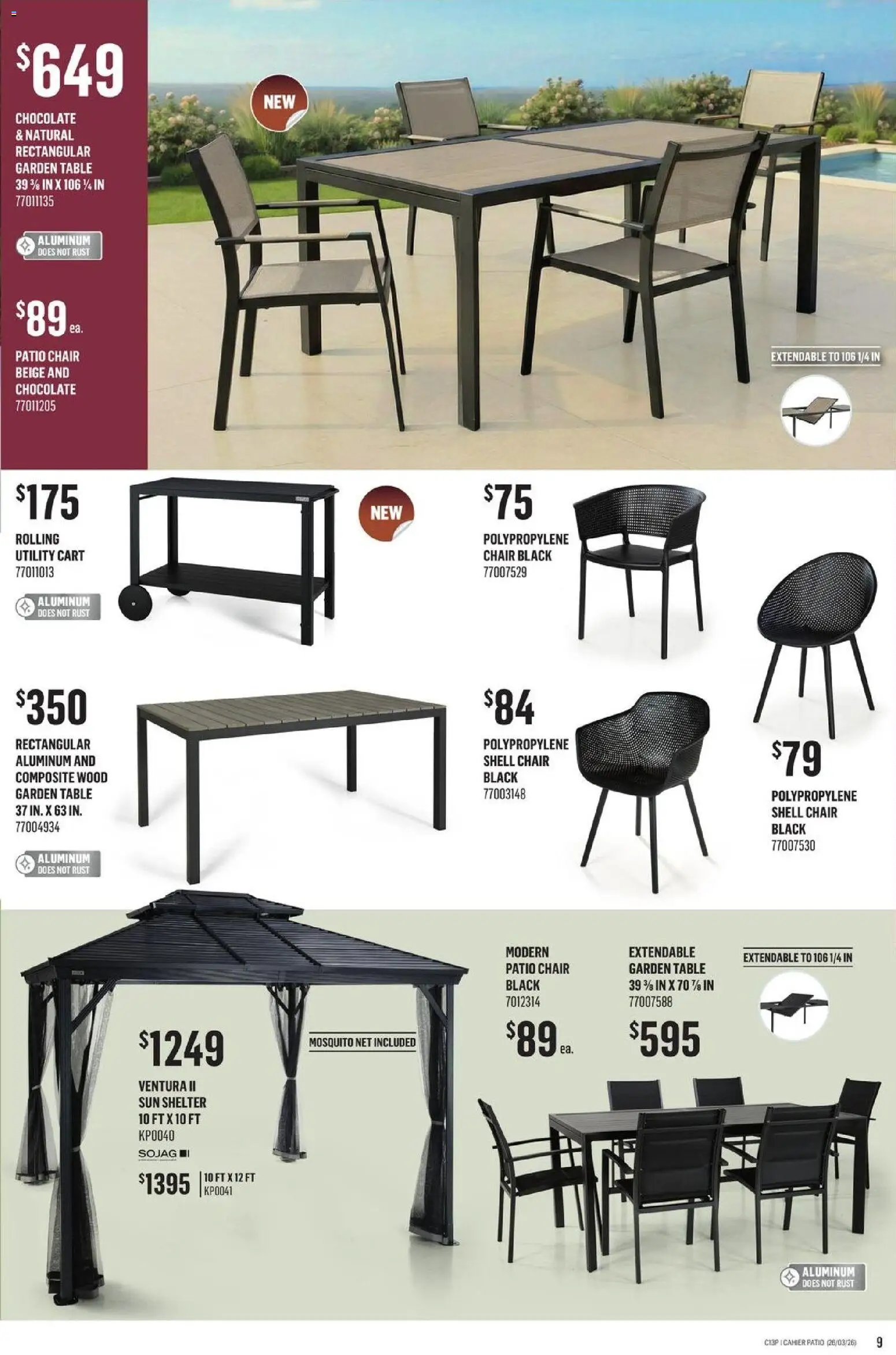 Canac flyer valid from 26.03.2026 | Page: 9 | Products: Table, Chair, Chocolate