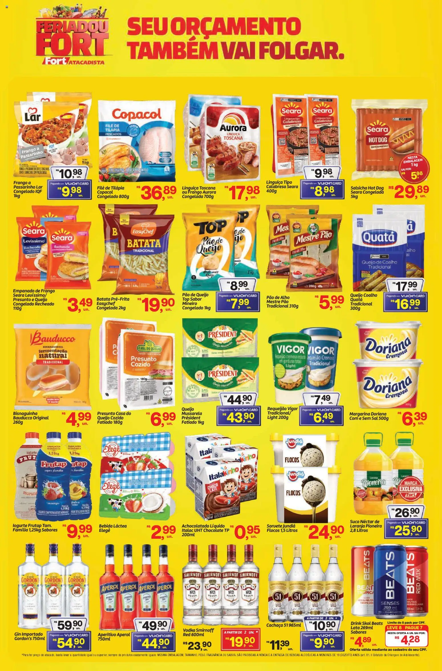 Fort Atacadista Folheto - válido de 17.04.2026 | Página: 3 | Produtos: Tilápia, Vodka, Batata, Margarina