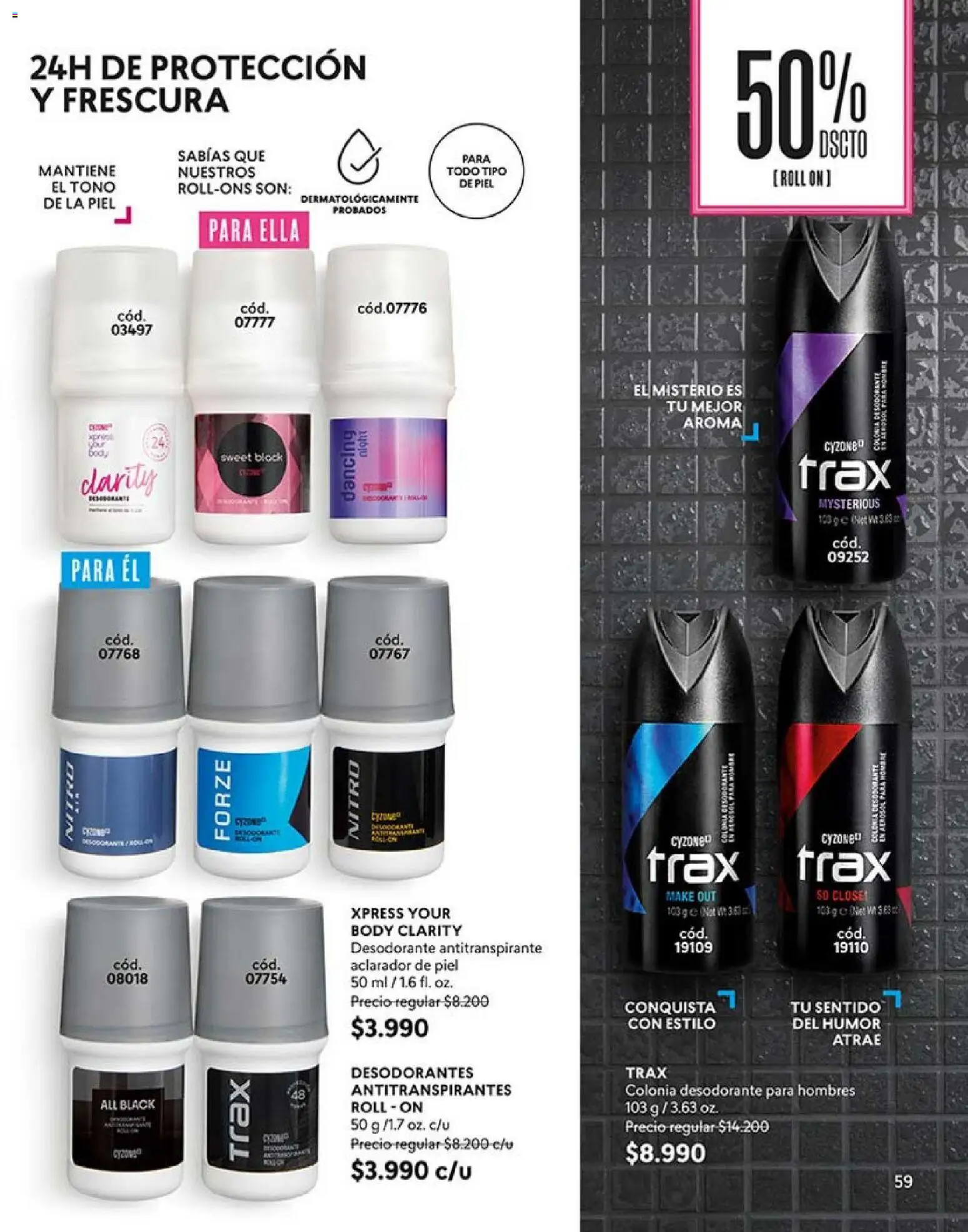 Catálogo CyZone Campaña 1 │ válido desde el 01.01.2026 | Página: 59 | Productos: Body, Desodorante, Antitranspirante