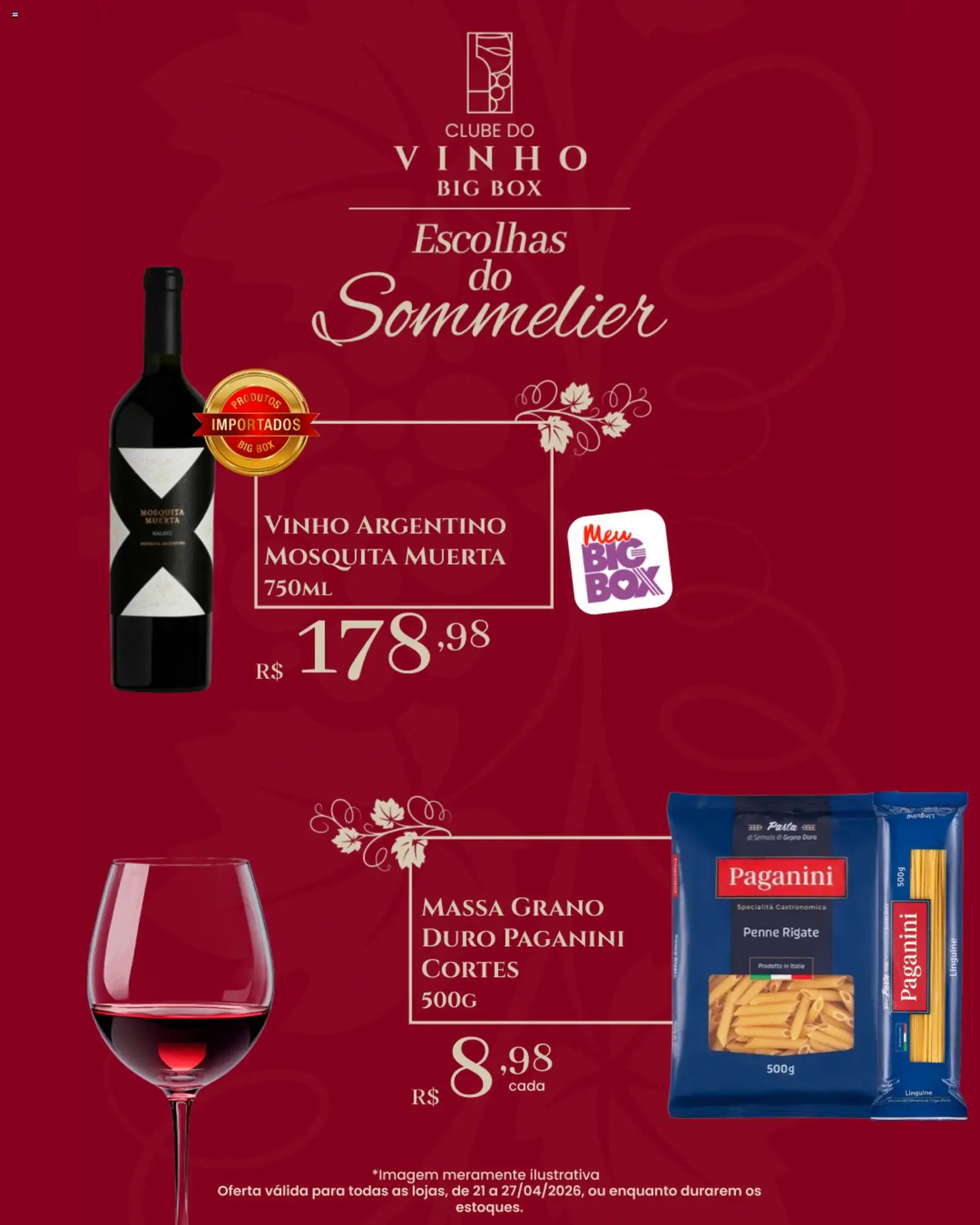 Big Box Folheto - válido de 21.04.2026 | Página: 3 | Produtos: Pasta, Vinho, Massa, Mosquita muerta