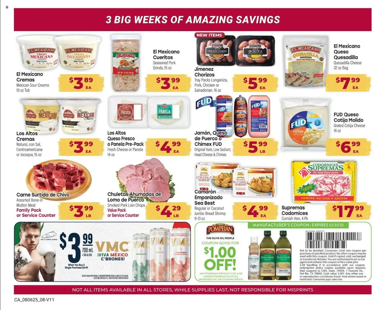 Cardenas Monthly Ad - valid from 06.08.2025 | Page: 8 | Products: Cheese, Oil, Bread, Pork