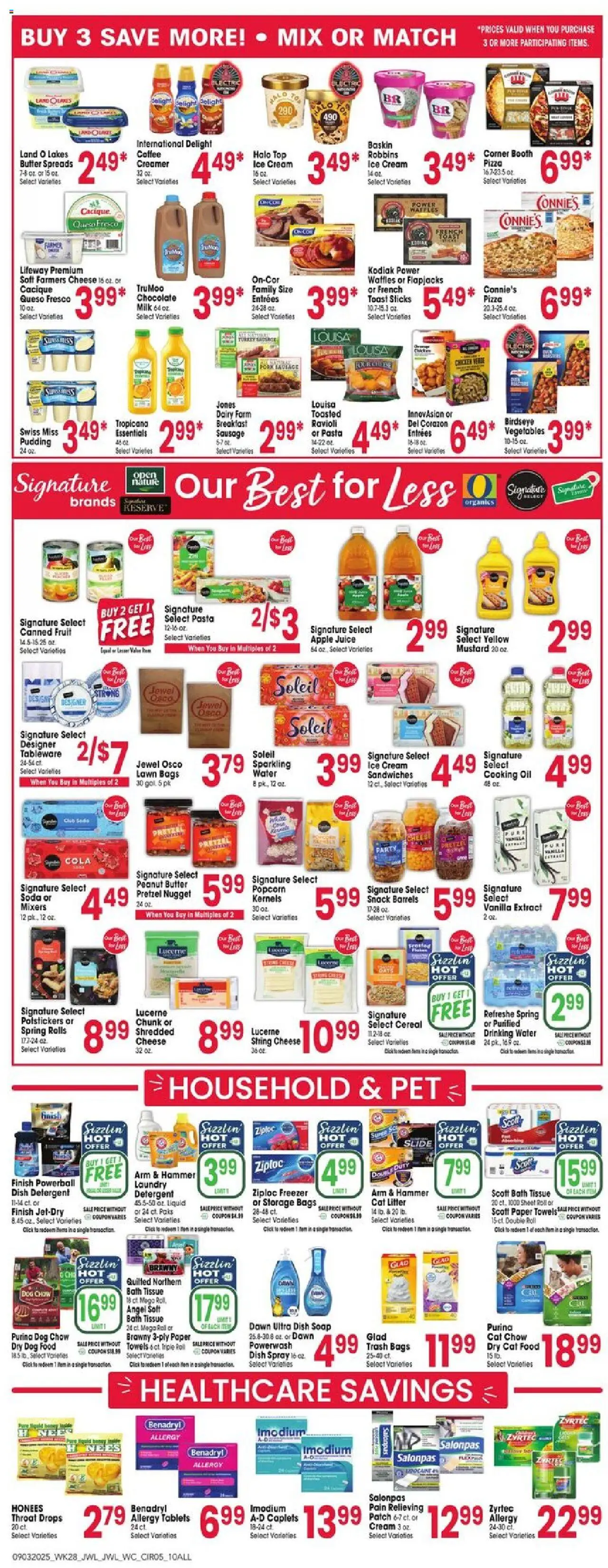 Jewel Osco Weekly Ad - IA - valid from 03.09.2025 | Page: 5 | Products: Butter, Water, Vegetables, Freezer