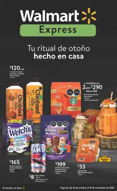 Vista previa de Walmart Express folleto Halloween, nuevo folleto de la tienda, válido en México a partir del 14.10.2025