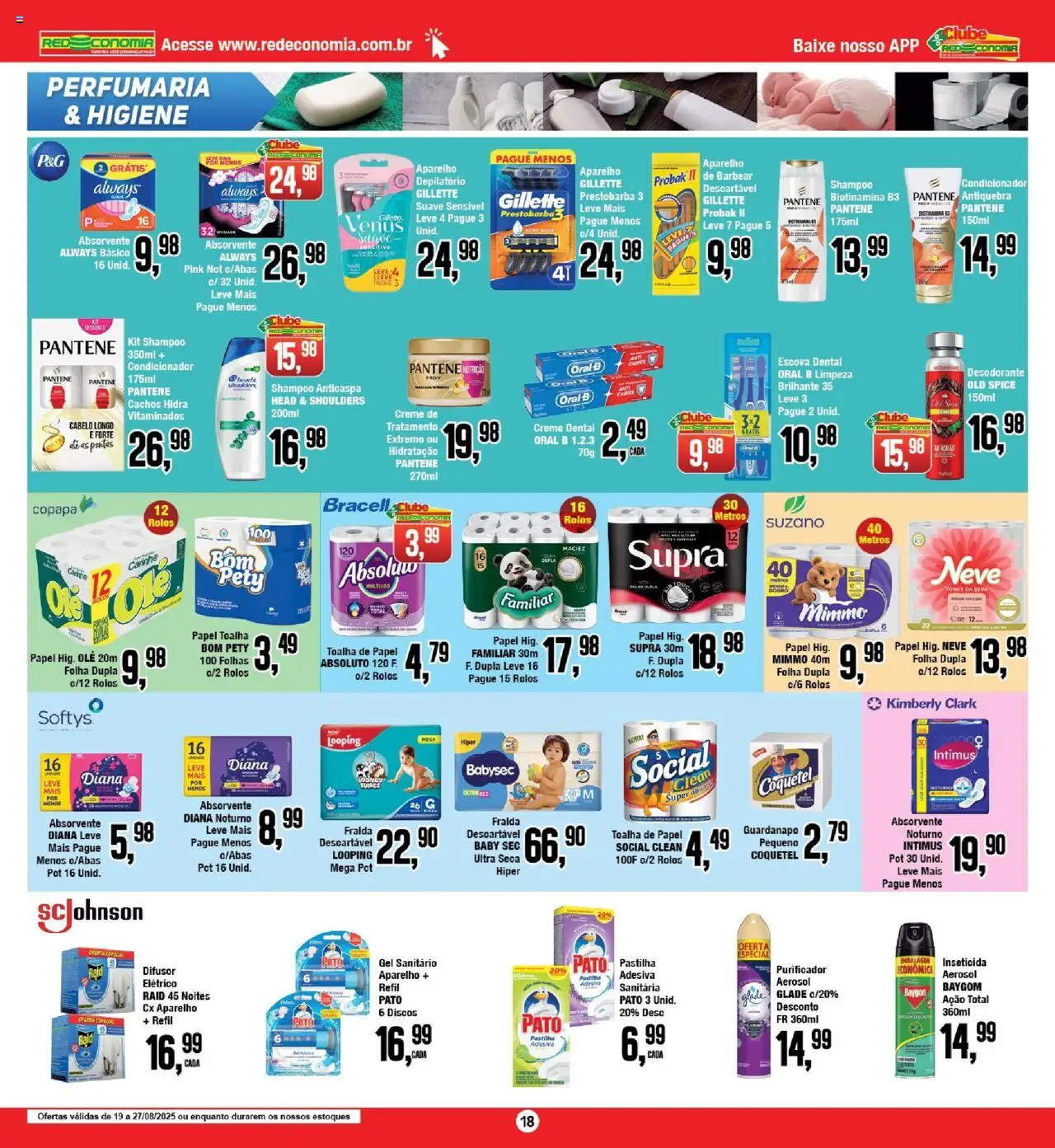 RedEconomia Folheto - válido de 19.08.2025 | Página: 18 | Produtos: Shampoo, Condicionador, Purificador, Creme
