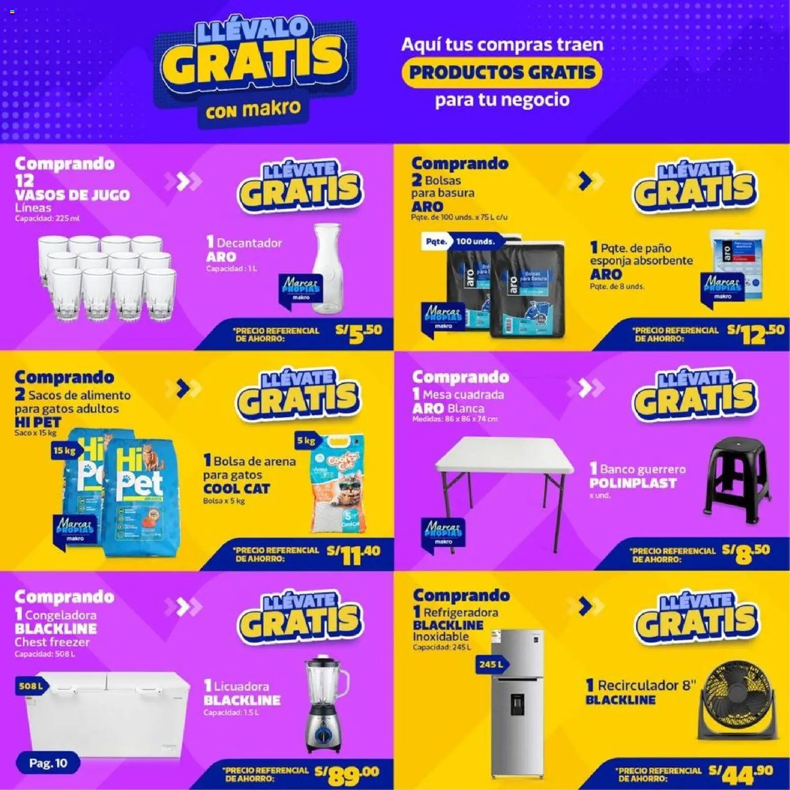 Catálogo Makro válido desde 12.02.2026 | Página: 10 | Productos: Vasos, Saco, Bolsa, Licuadora
