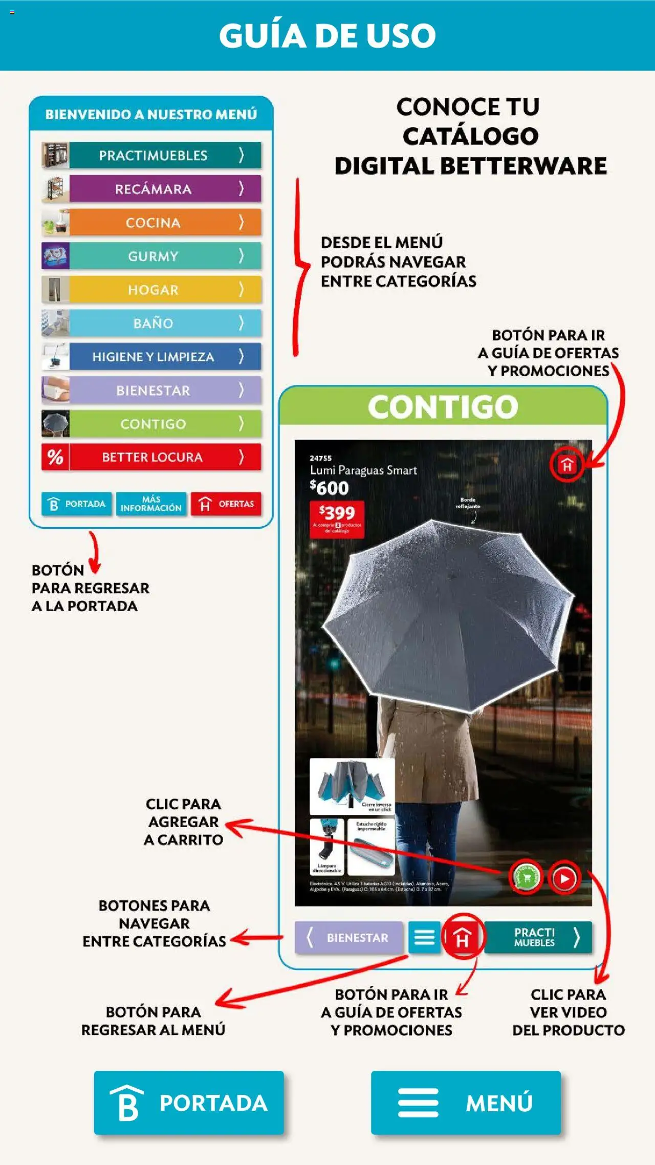 Nuevas ofertas de Betterware válidas en toda la República Mexicana desde el 01.09.2025. ¡Encuentra las mejores ofertas en Betterware - Campaña 9 2025! | Página: 122 | Productos: Estuche, Cocina, Algodón, Baño