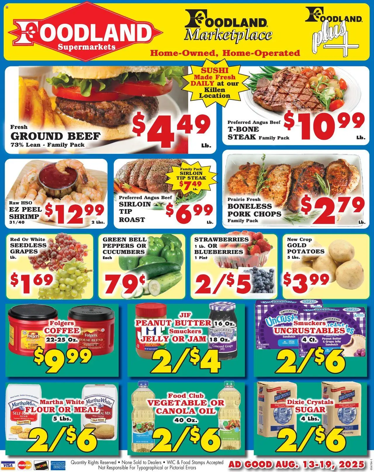 Foodland Weekly Ad - Supermarkets - valid from 13.08.2025 | Page: 1 | Products: Peppers, Butter, Strawberries, Blueberries
