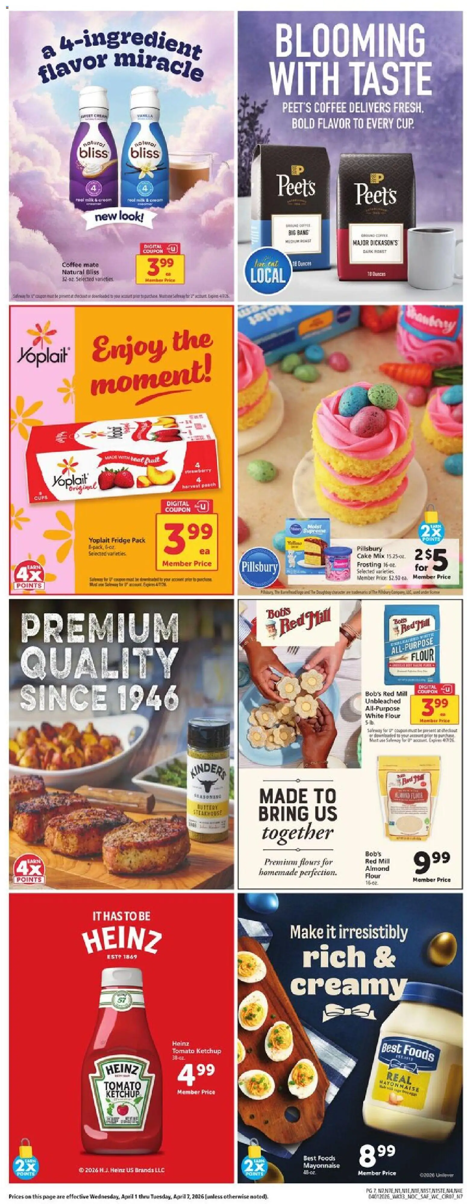 Safeway Weekly Ad - valid from 01.04.2026 | Page: 9 | Products: Milk, Coffee, Ketchup, Mayonnaise