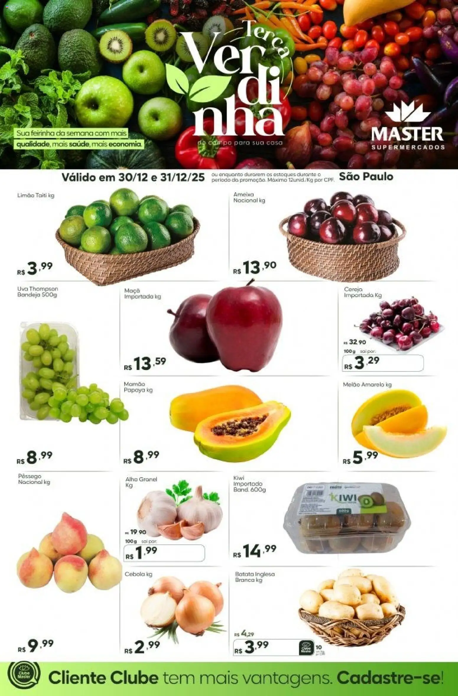 Master Folheto - válido de 30.12.2025 | Página: 1 | Produtos: Melão, Kiwi, Bandeja, Sal