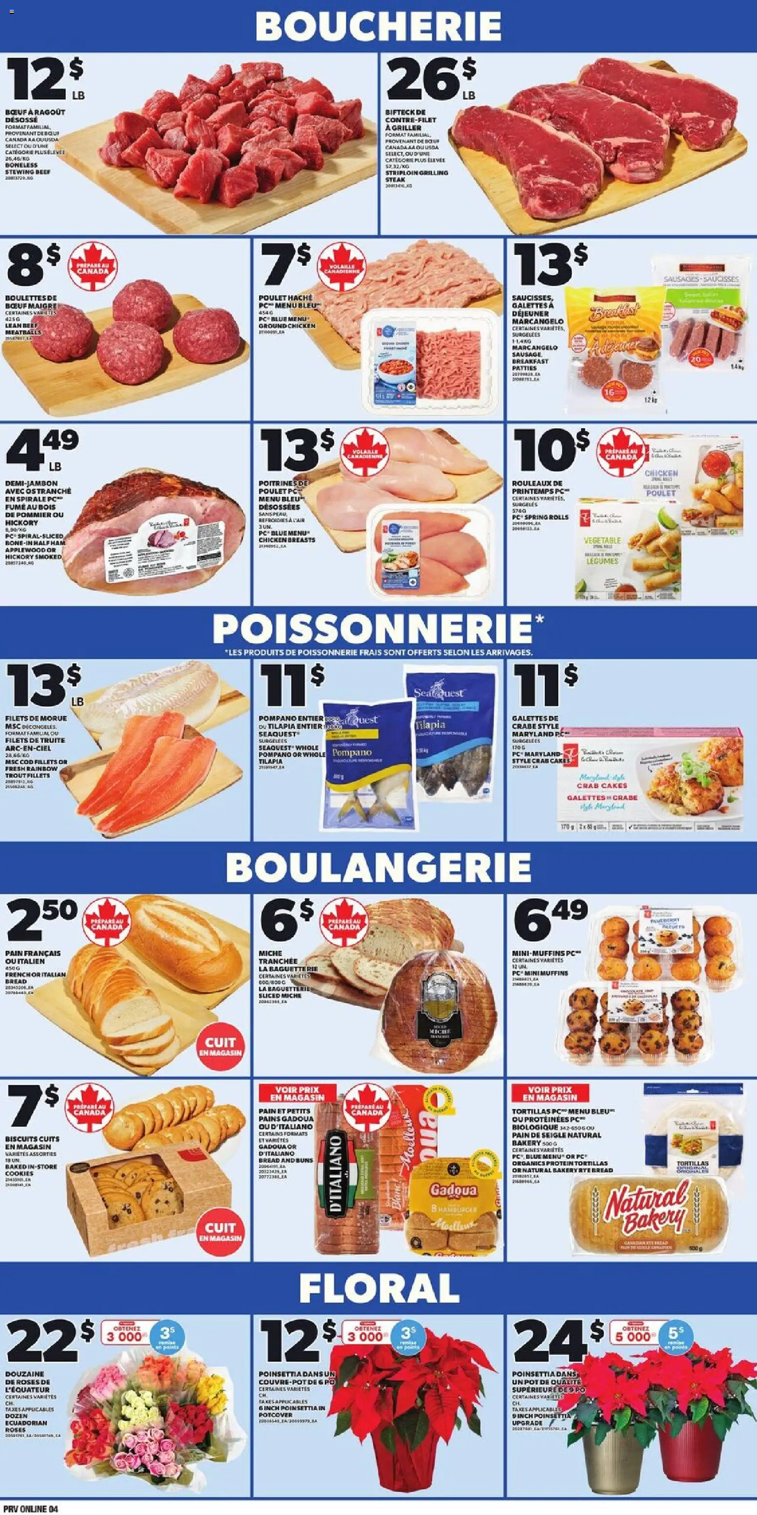 Provigo flyer valid from 27.11.2025 | Page: 4 | Products: Beef, Cookies, PC, Ham