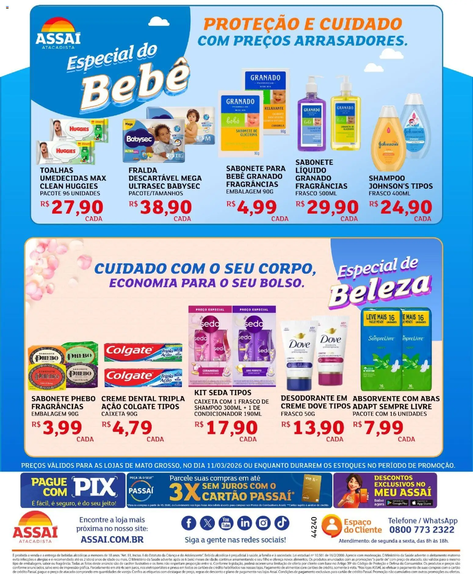 Assaí Atacadista Folheto - válido de 11.03.2026 | Página: 2 | Produtos: Base, Bebida, Dove, Sempre Livre