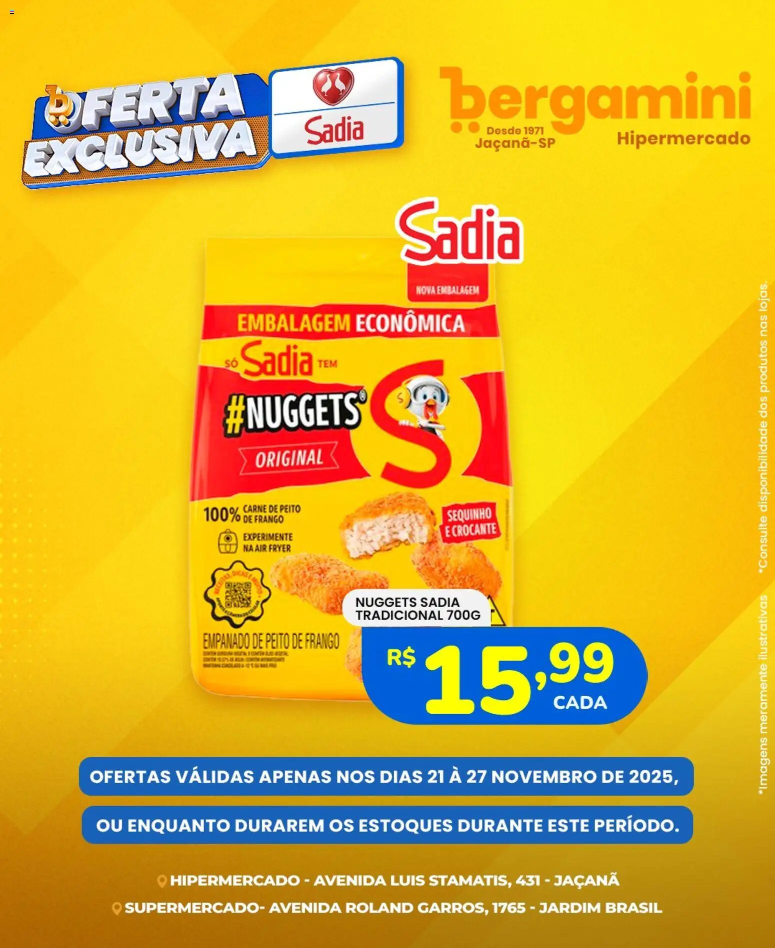 Supermercado Bergamini Folheto - válido de 21.11.2025 | Página: 3 | Produtos: Air fryer, Carne, Frango, Peito de frango