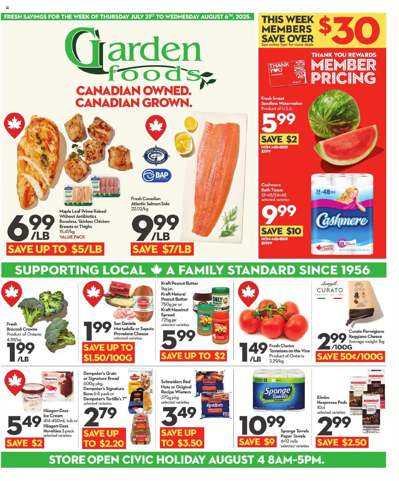Longo's flyer valid from 31.07.2025 | Page: 1 | Products: Cream, Sponge, Cheese, Bread