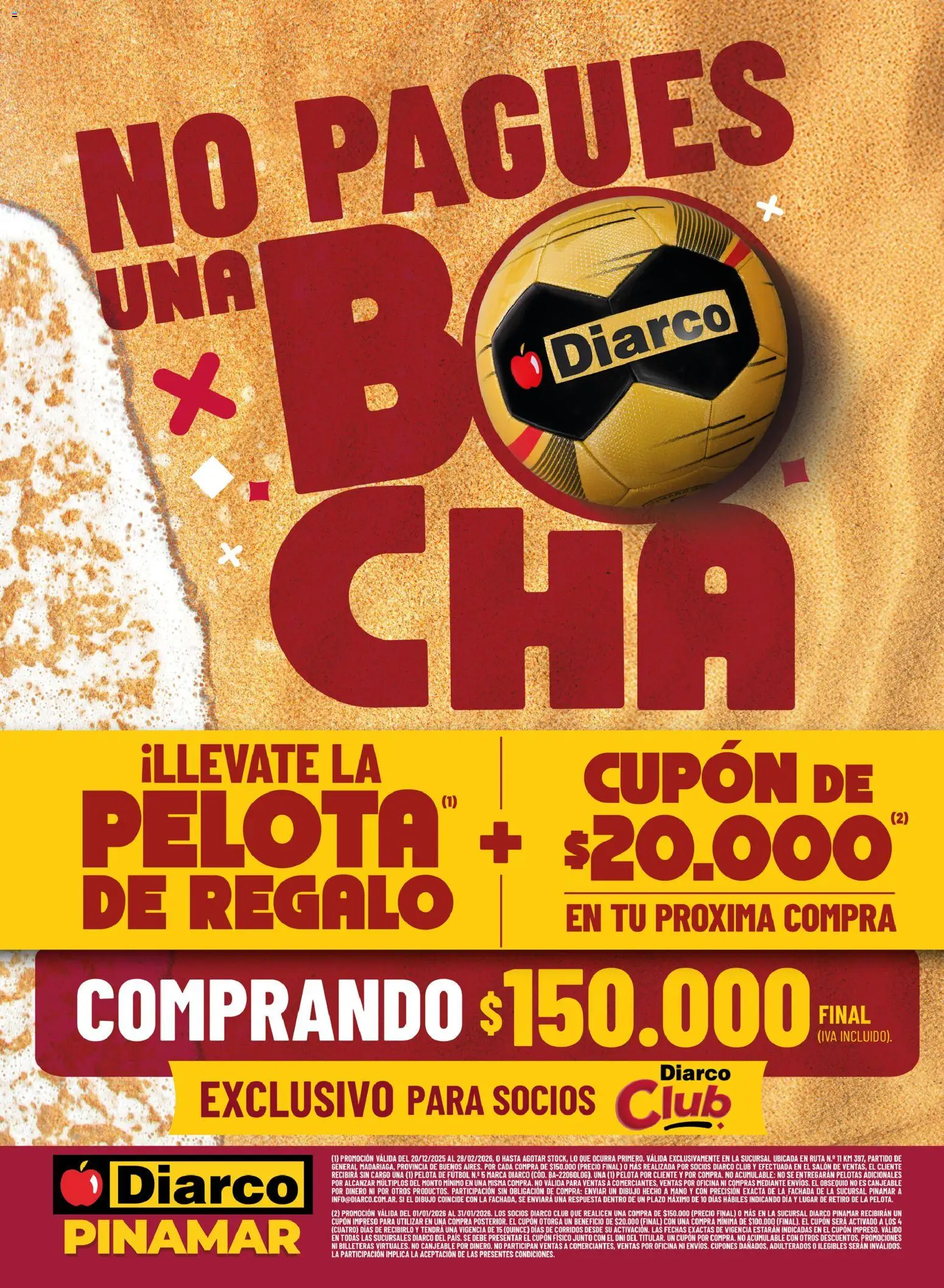 Diarco - No Pagues Una Bocha – Pinamar │ válido desde el 01.01.2026 | Página: 1 | Productos: Pelota, General