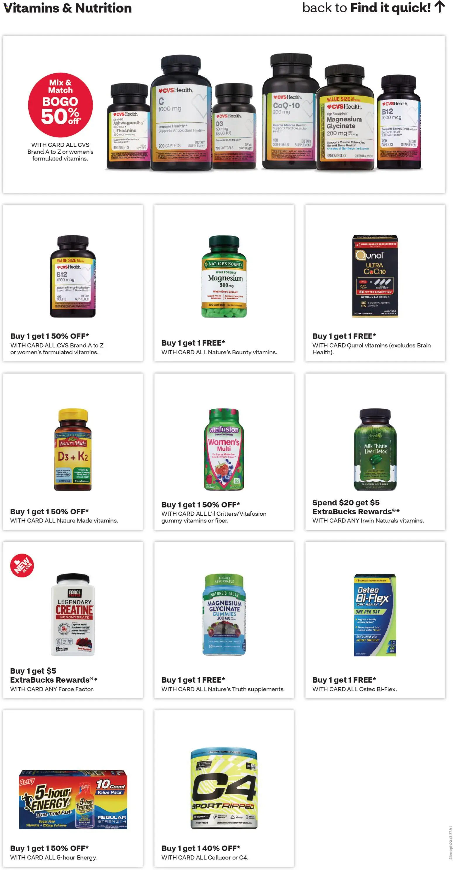 CVS Pharmacy Weekly Ad - valid from 15.03.2026 | Page: 9 | Products: Magnesium, Creatine, Milk, Water