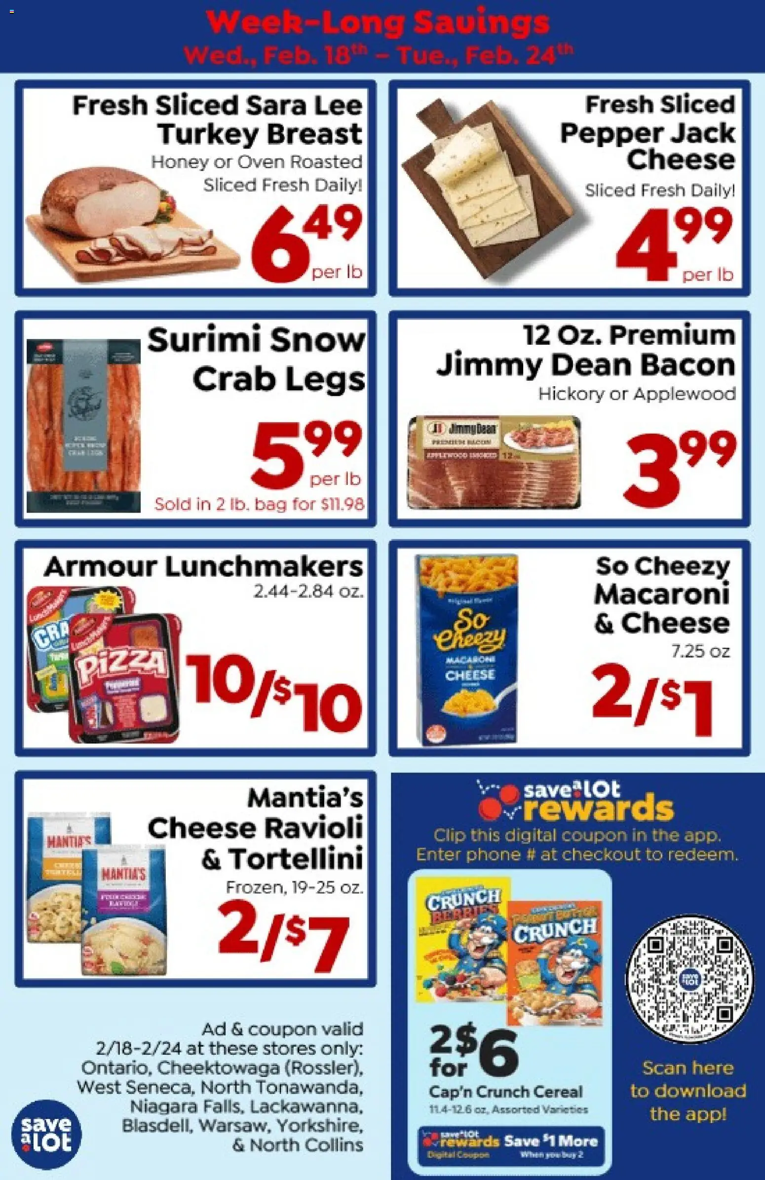 Save a Lot Ad - valid from 18.02.2026 | Page: 1 | Products: Clip, Pepper, Phone, Oven