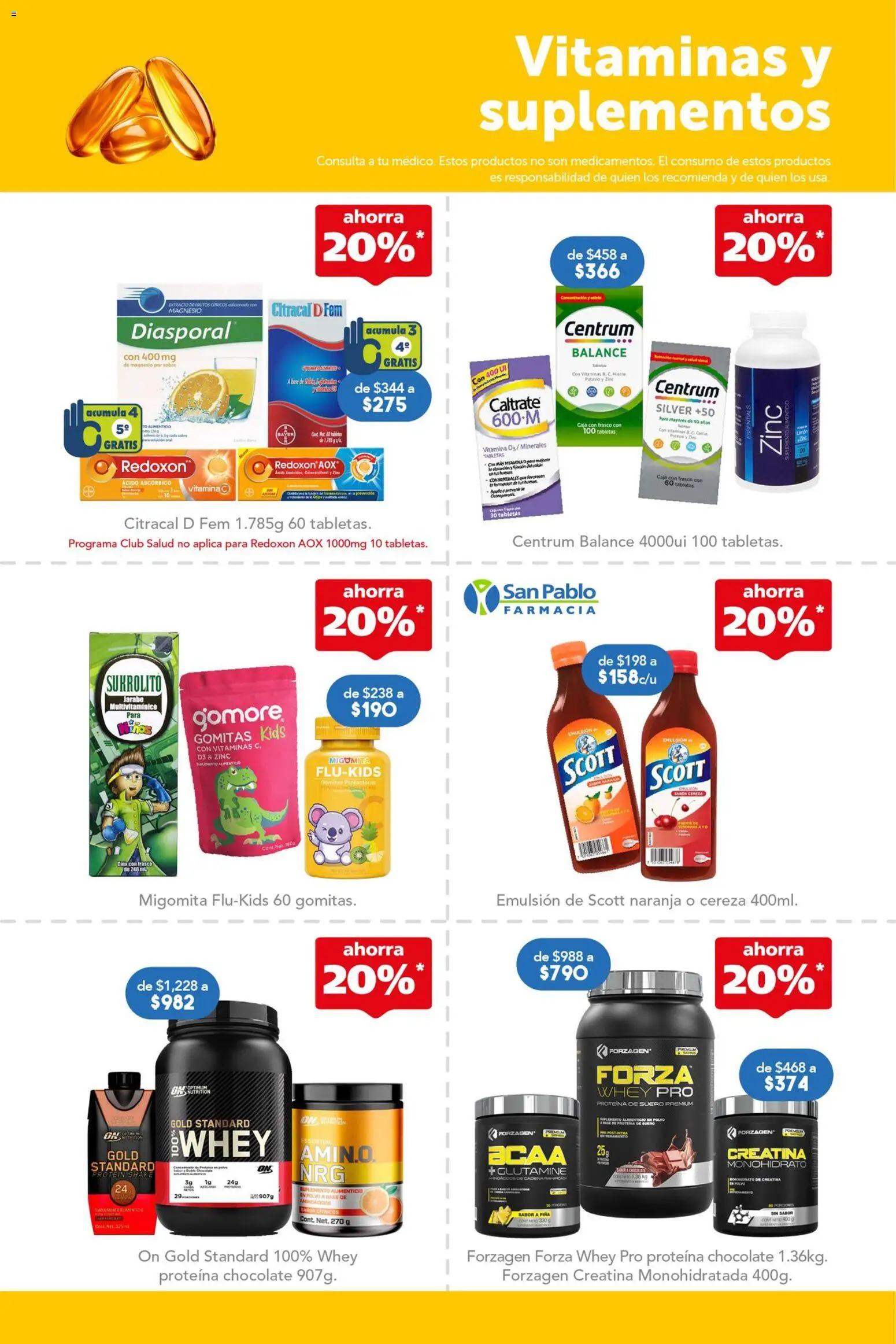 Nuevas ofertas de Farmacia San Pablo válidas en toda la República Mexicana desde el 26.04.2026. ¡Encuentra las mejores ofertas en Farmacia San Pablo catálogo! | Página: 9