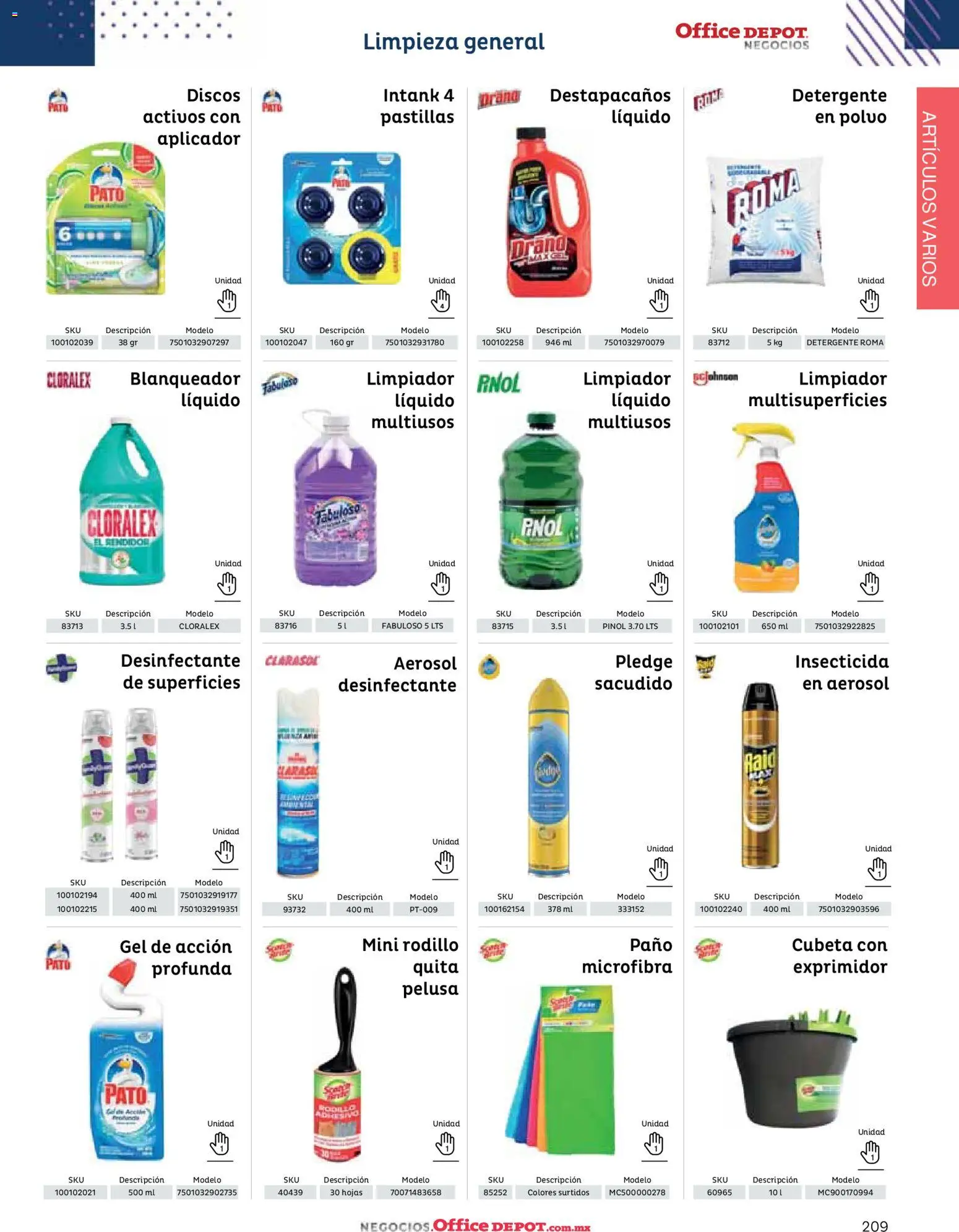 Nuevas ofertas de Office Depot válidas en toda la República Mexicana desde el 12.01.2026. ¡Encuentra las mejores ofertas en Office Depot catálogo 2026! | Página: 211 | Productos: Desinfectante, Exprimidor, Insecticida, Polvo