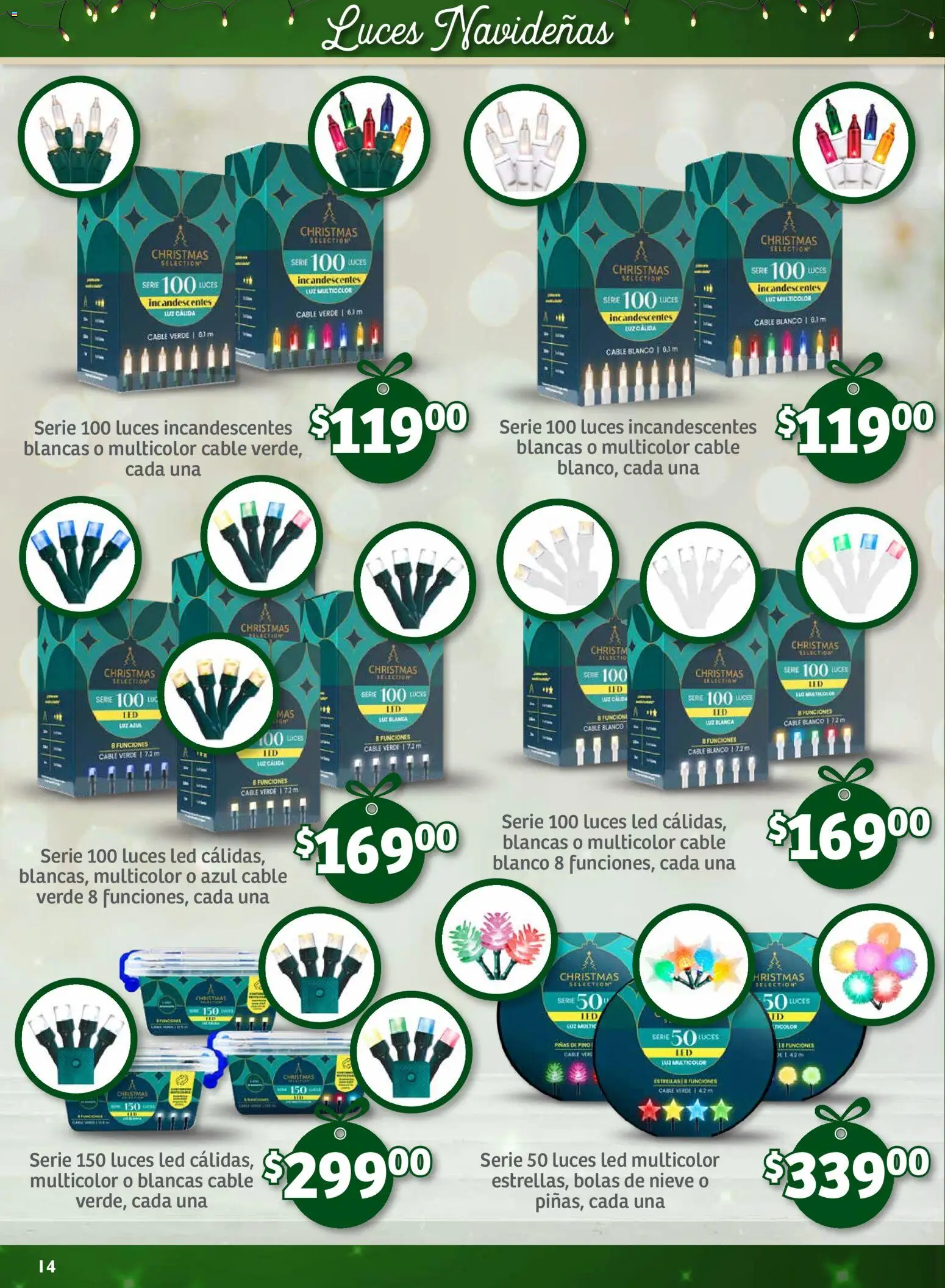 Nuevas ofertas de Soriana válidas en toda la República Mexicana desde el 25.09.2025. ¡Encuentra las mejores ofertas en Soriana - Decoración Navideña Mercado Nacional! | Página: 14 | Productos: Cable