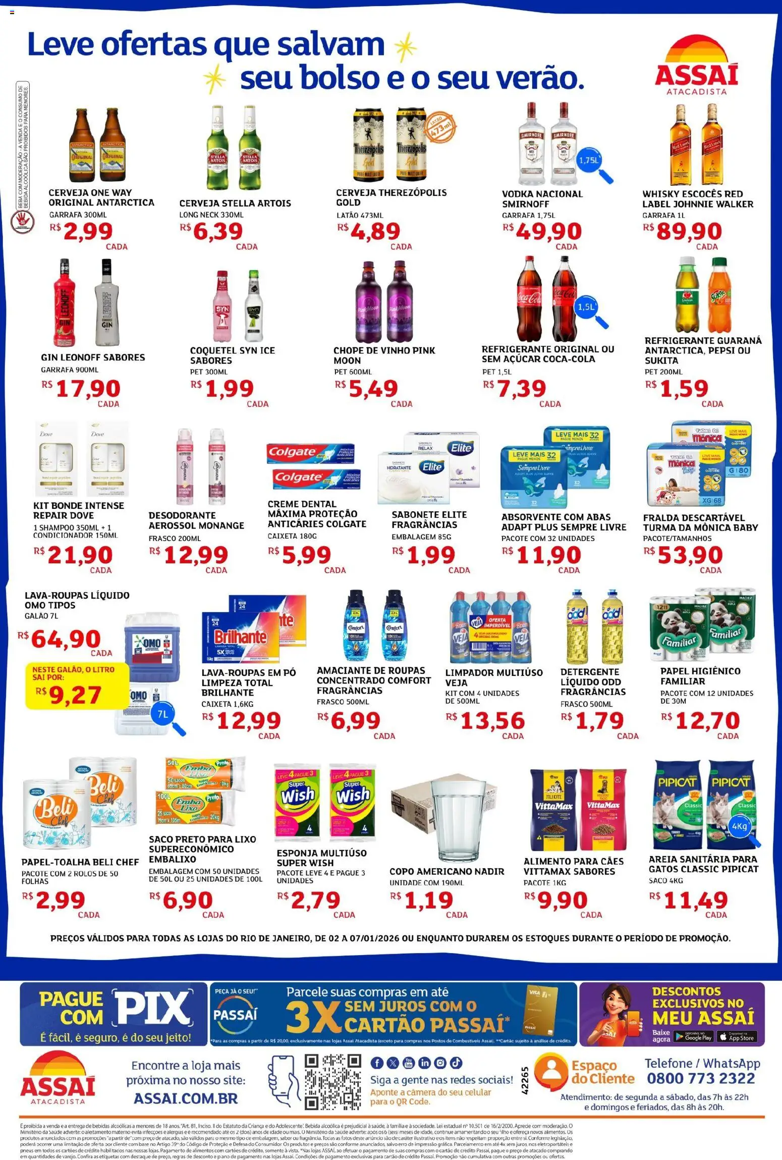 Assaí Atacadista Folheto - válido de 02.01.2026 | Página: 2 | Produtos: Celular, Limpador multiuso, Whisky, Açúcar