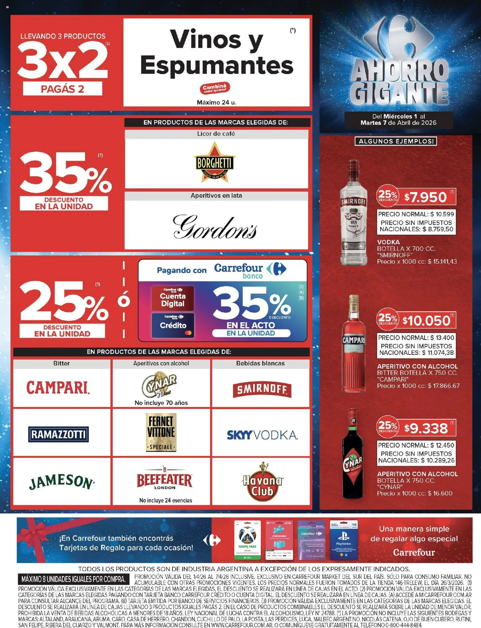 Carrefour Market catálogo │ válido desde el 01.04.2026 | Página: 10 | Productos: Botella, Banco, Fernet, Café