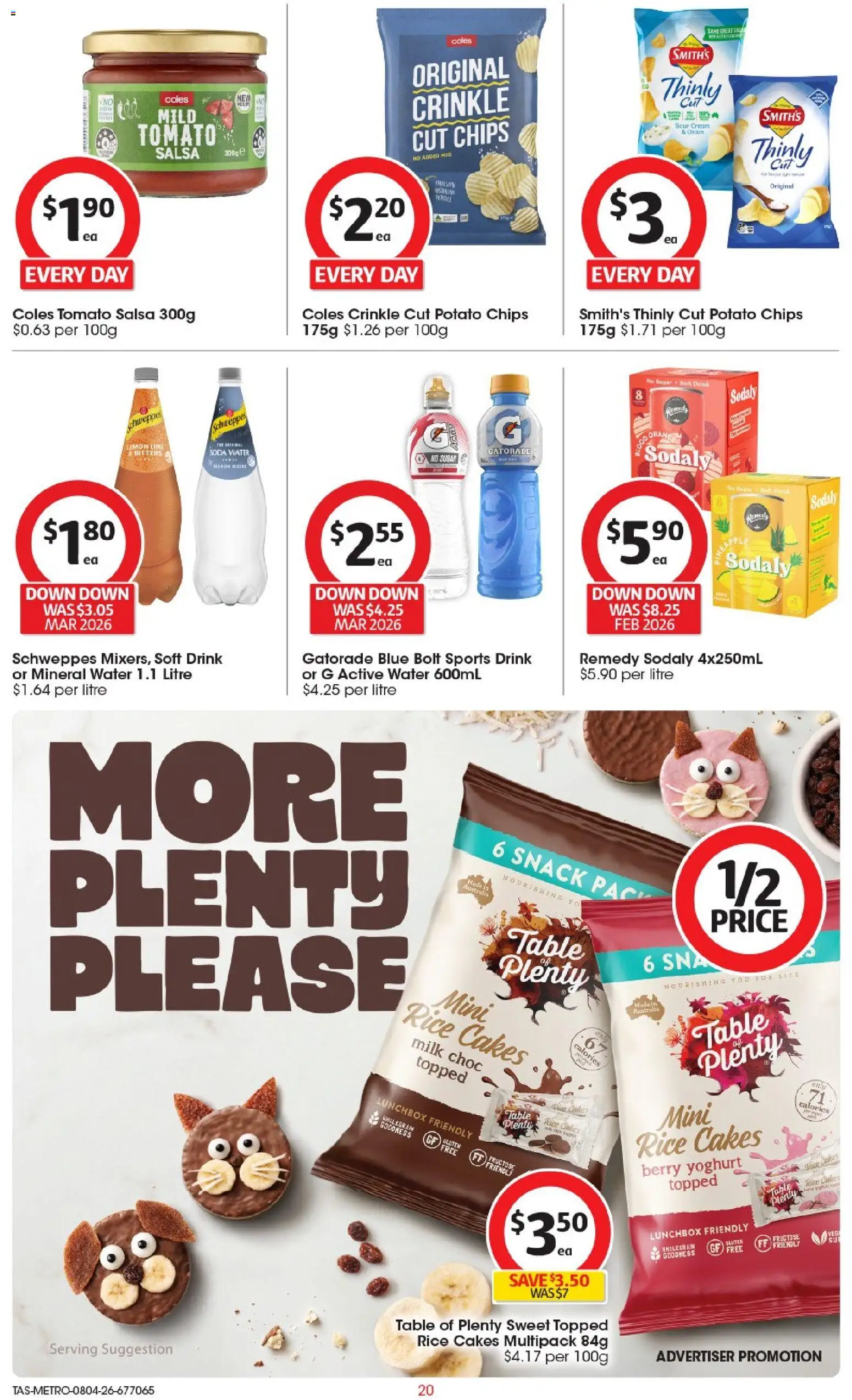 Coles catalogue - valid from 08.04.2026 | Page: 20 | Products: Table, Rice, Cream, Water