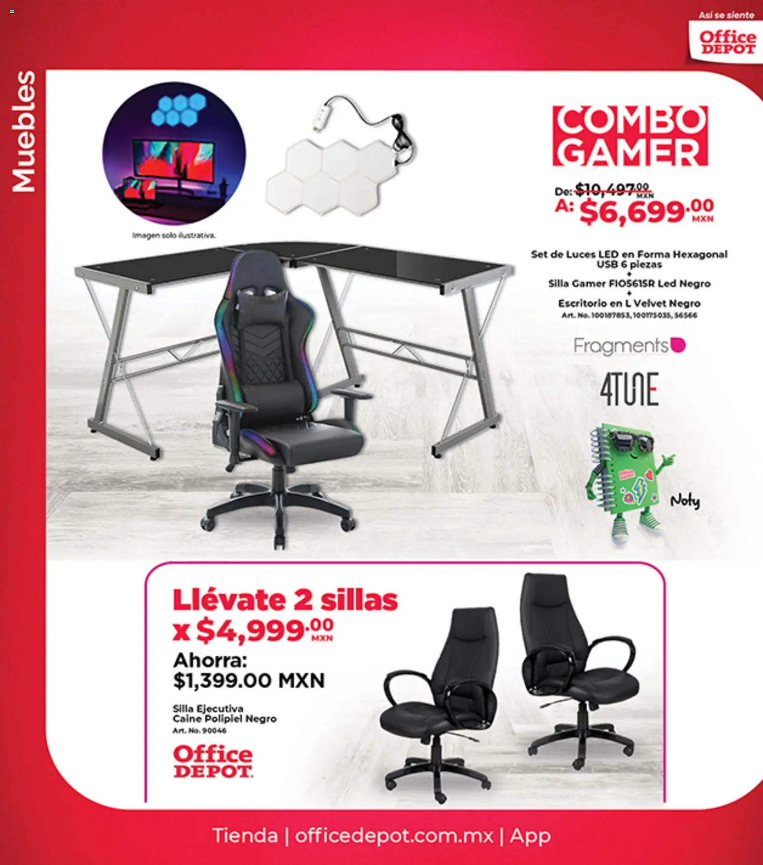 Nuevas ofertas de Office Depot válidas en toda la República Mexicana desde el 01.03.2026. ¡Encuentra las mejores ofertas en Office Depot catálogo! | Página: 17 | Productos: Usb, Silla, Silla gamer, Escritorio
