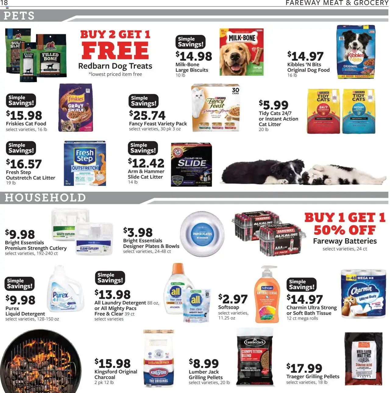 Fareway Weekly Ad - valid from 18.08.2025 | Page: 18 | Products: Dog Food, Cat Litter, Hammer, Detergent