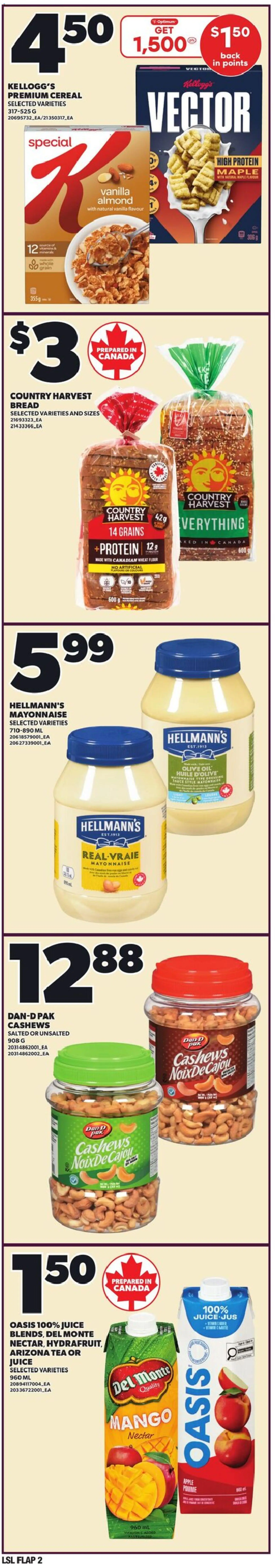 Loblaws flyer valid from 22.01.2026 | Page: 2 | Products: Tea, Oil, Bread, Juice