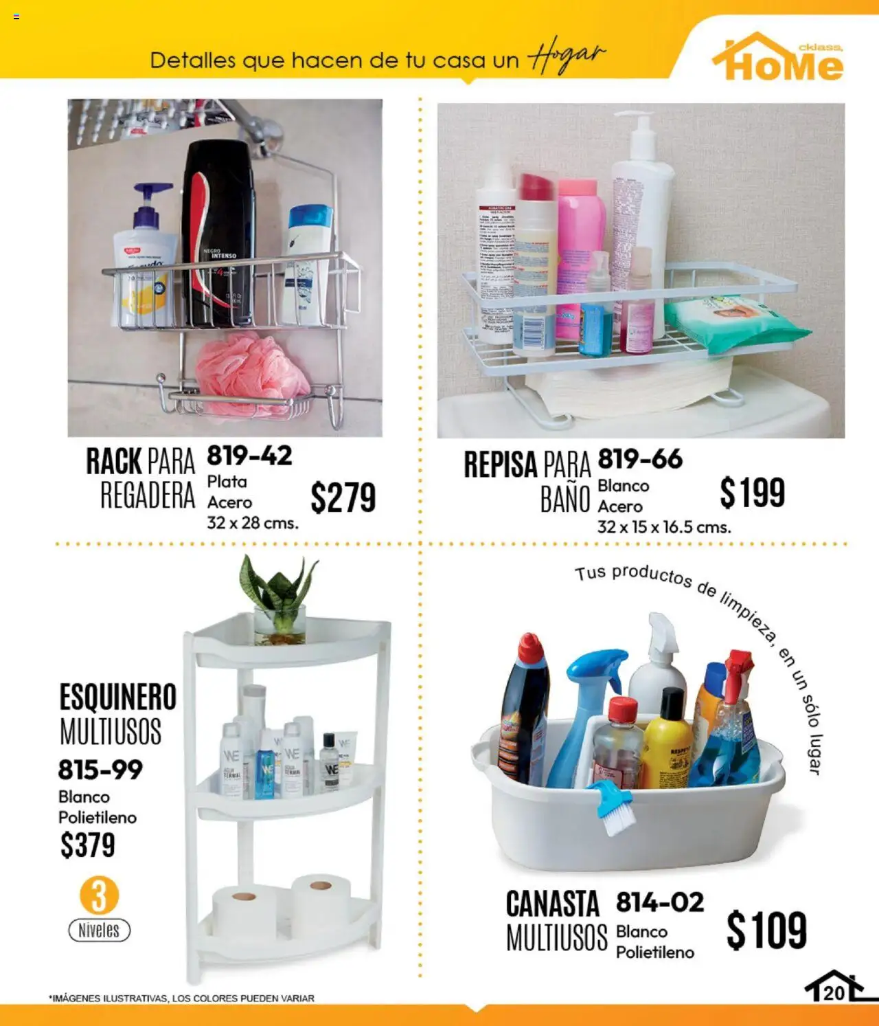 Nuevas ofertas de Cklass válidas en toda la República Mexicana desde el 15.09.2025. ¡Encuentra las mejores ofertas en Cklass - Catálogo Home Invierno ! | Página: 40 | Productos: Repisa, Baño, Regadera, Canasta