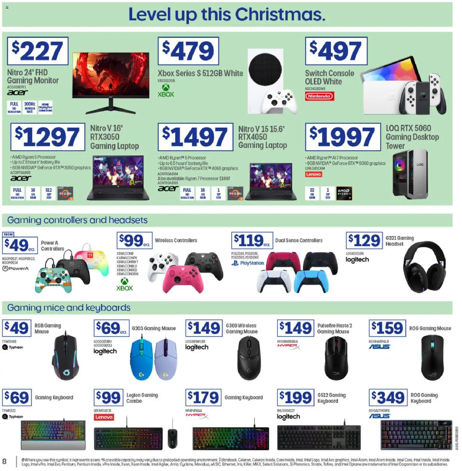 Officeworks catalogue - valid from 04.12.2025 | Page: 8 | Products: Battery, Desktop, Keyboard, Headset