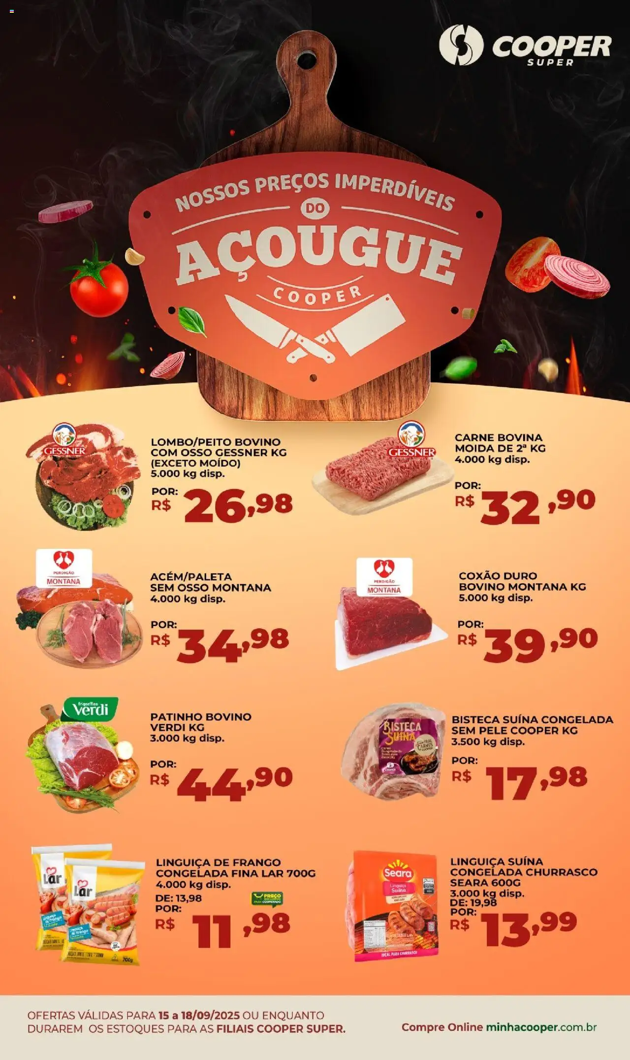 Cooper Folheto - válido de 15.09.2025 | Página: 1 | Produtos: Frigorífico, Linguiça, Carne, Frango