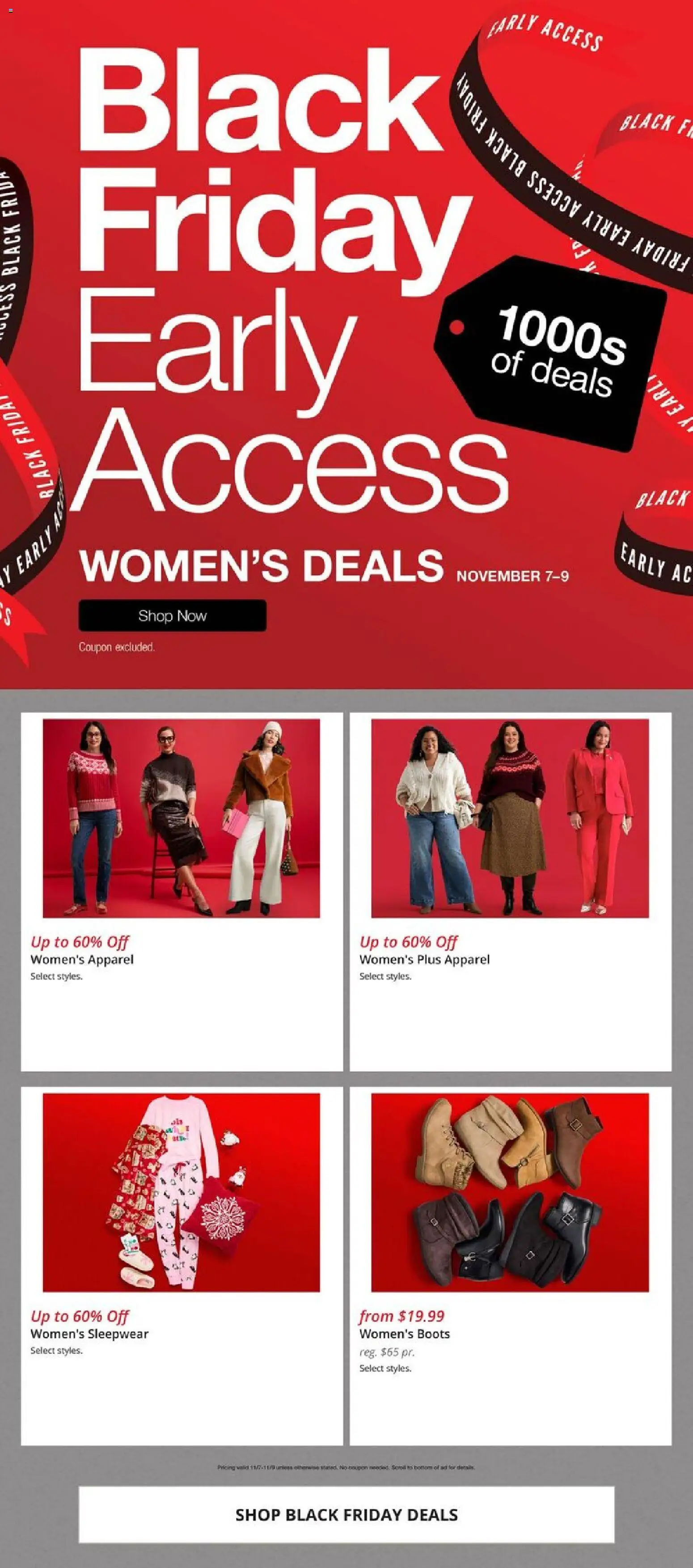 JCPenney Black Friday Women´s Deals - valid from 07.11.2025 | Page: 1 | Products: Boots