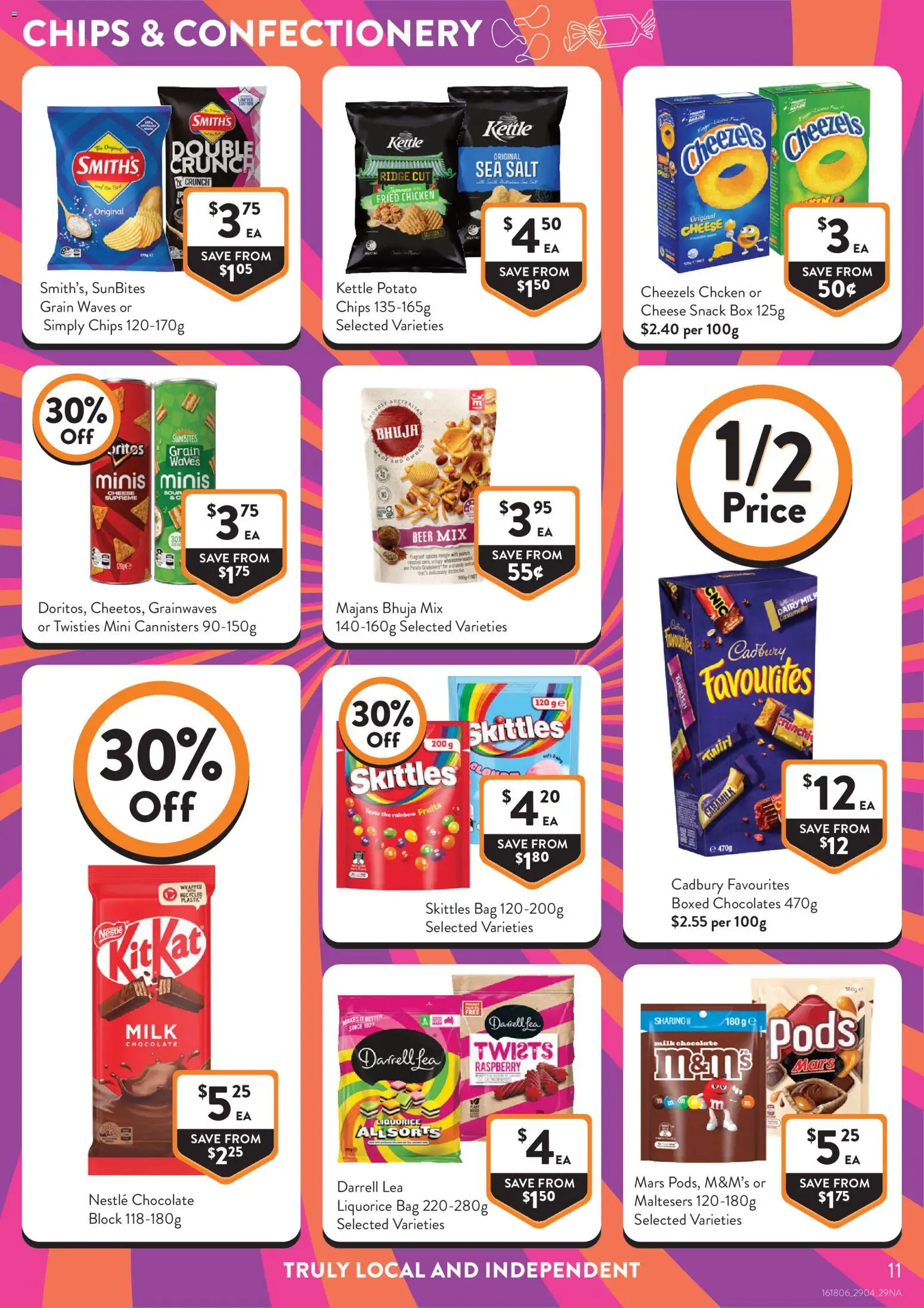 Foodworks catalogue - valid from 29.04.2026 | Page: 11 | Products: Chicken, Chips, Fruits, Kettle