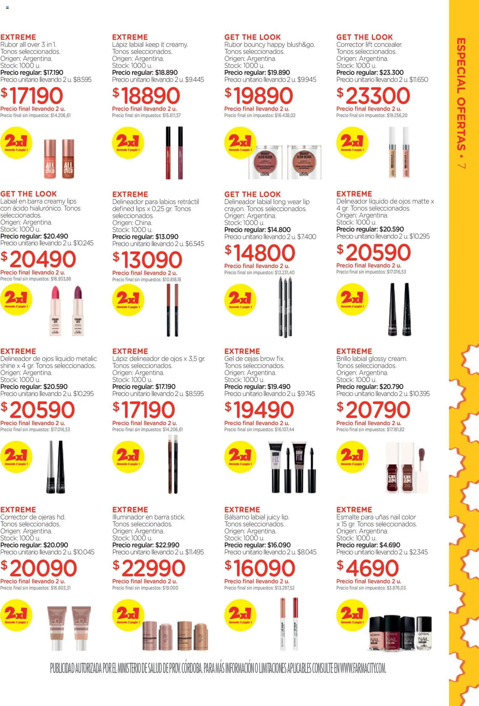 Farmacity catálogo │ válido desde el 03.03.2026 | Página: 7 | Productos: Rubor, Delineador, Lápiz labial, Corrector de ojeras