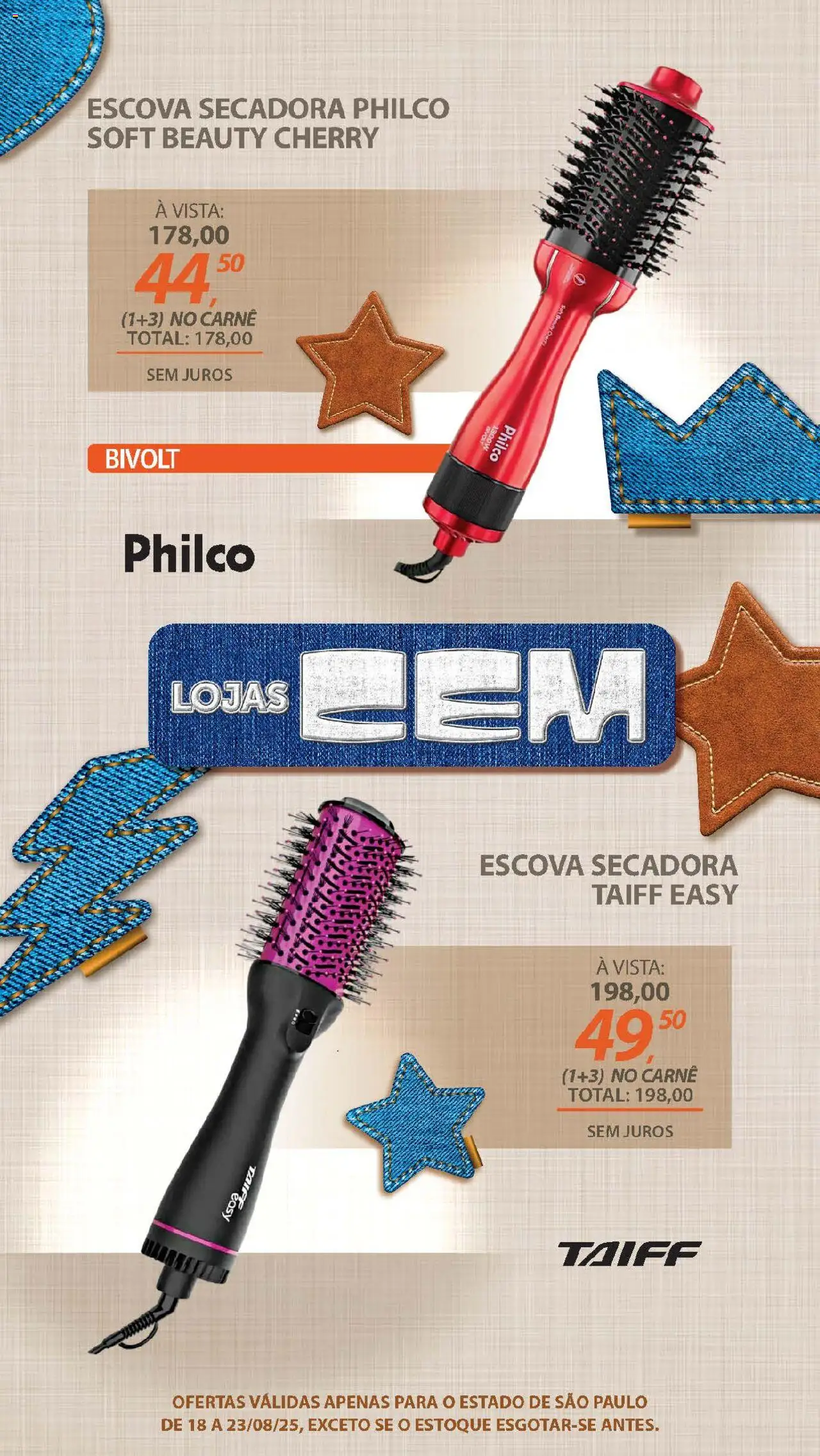 Lojas Cem Folheto - válido de 18.08.2025 | Página: 66 | Produtos: Escova secadora, Escova, Carne