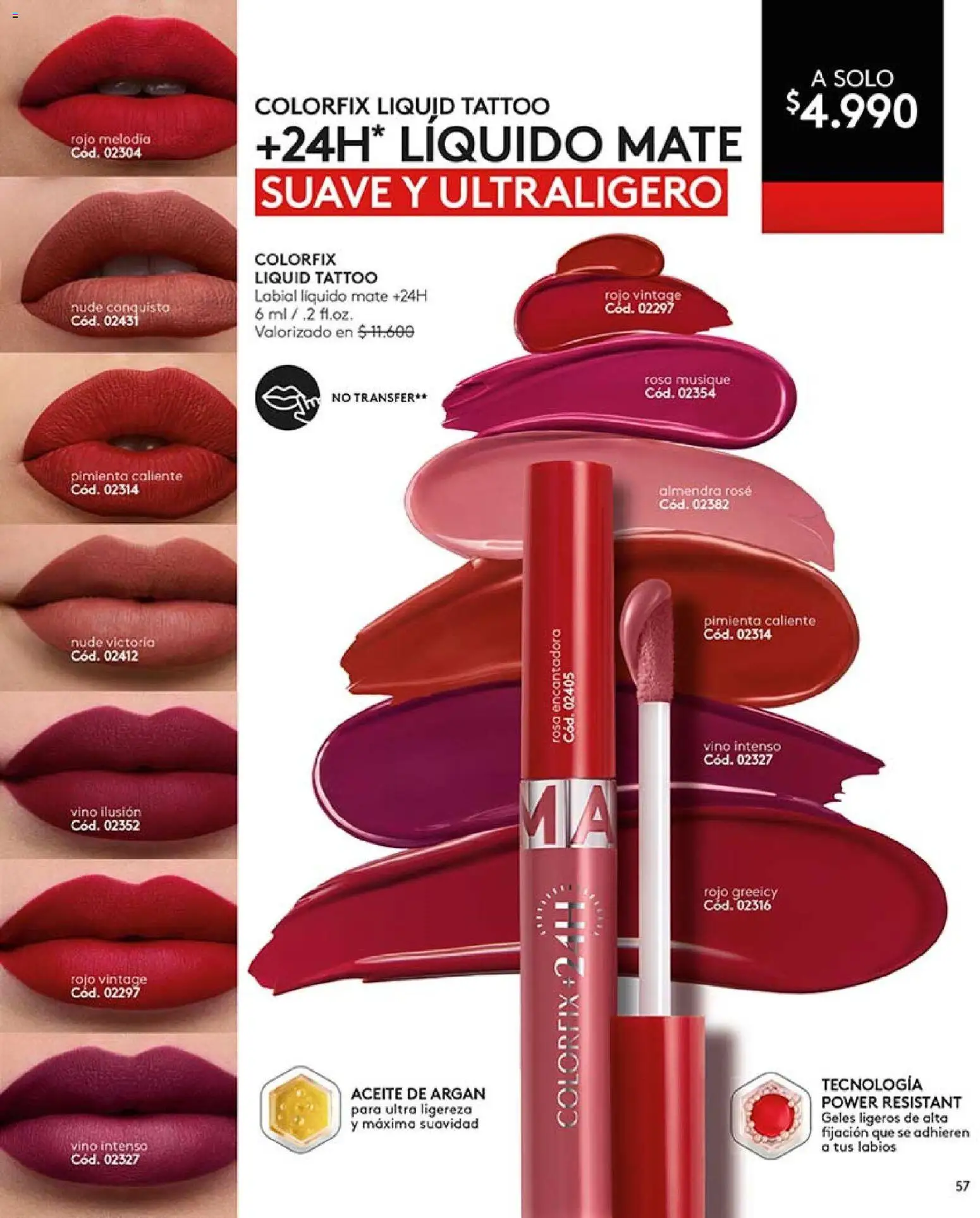 Catálogo Ésika Campaña 18 │ válido desde el 01.12.2025 | Página: 57 | Productos: Mate, Vino, Labial, Aceite