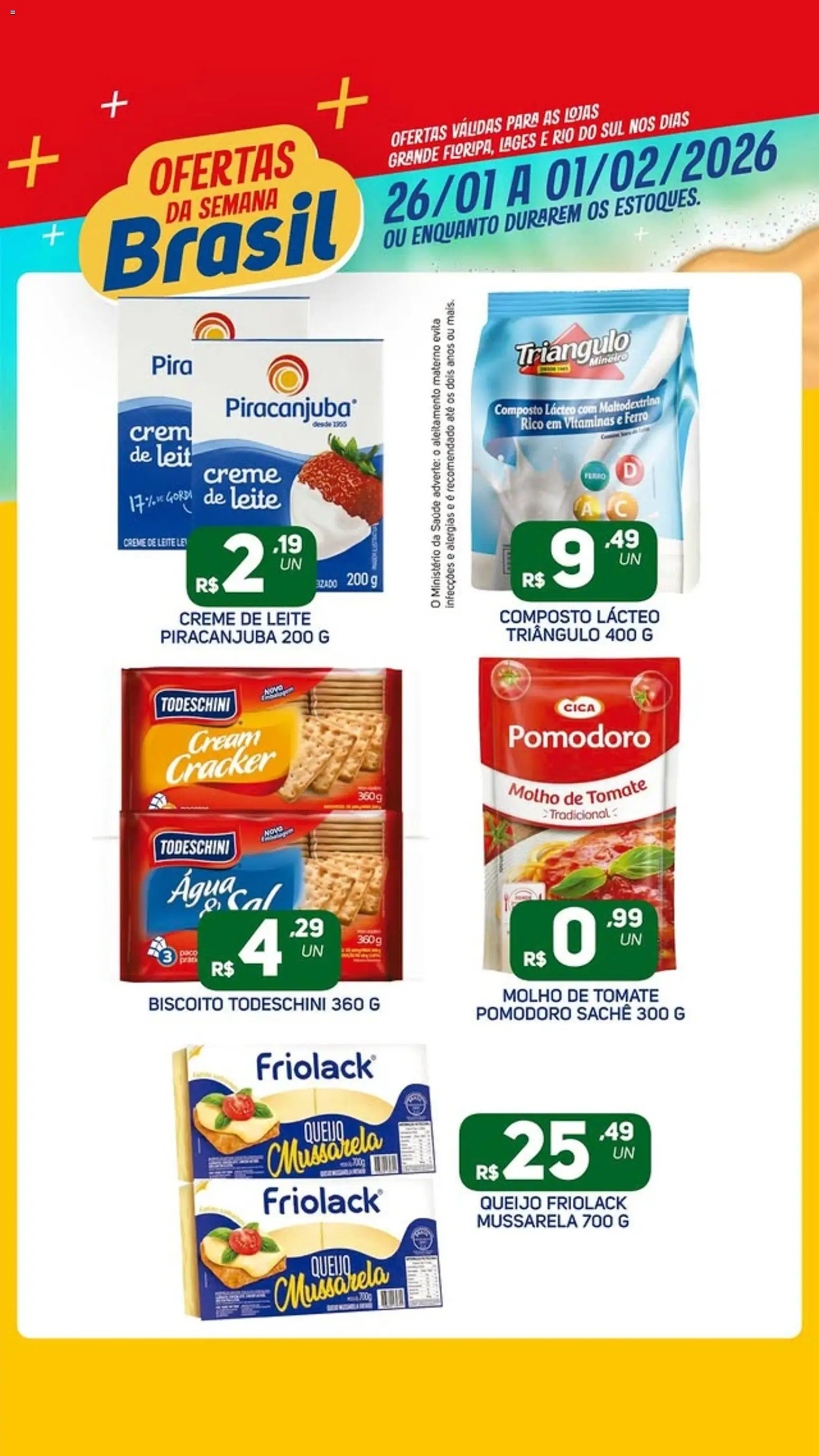 Brasil Atacadista Folheto - válido de 26.01.2026 | Página: 3 | Produtos: Biscoito, Creme, Creme de leite, Mussarela