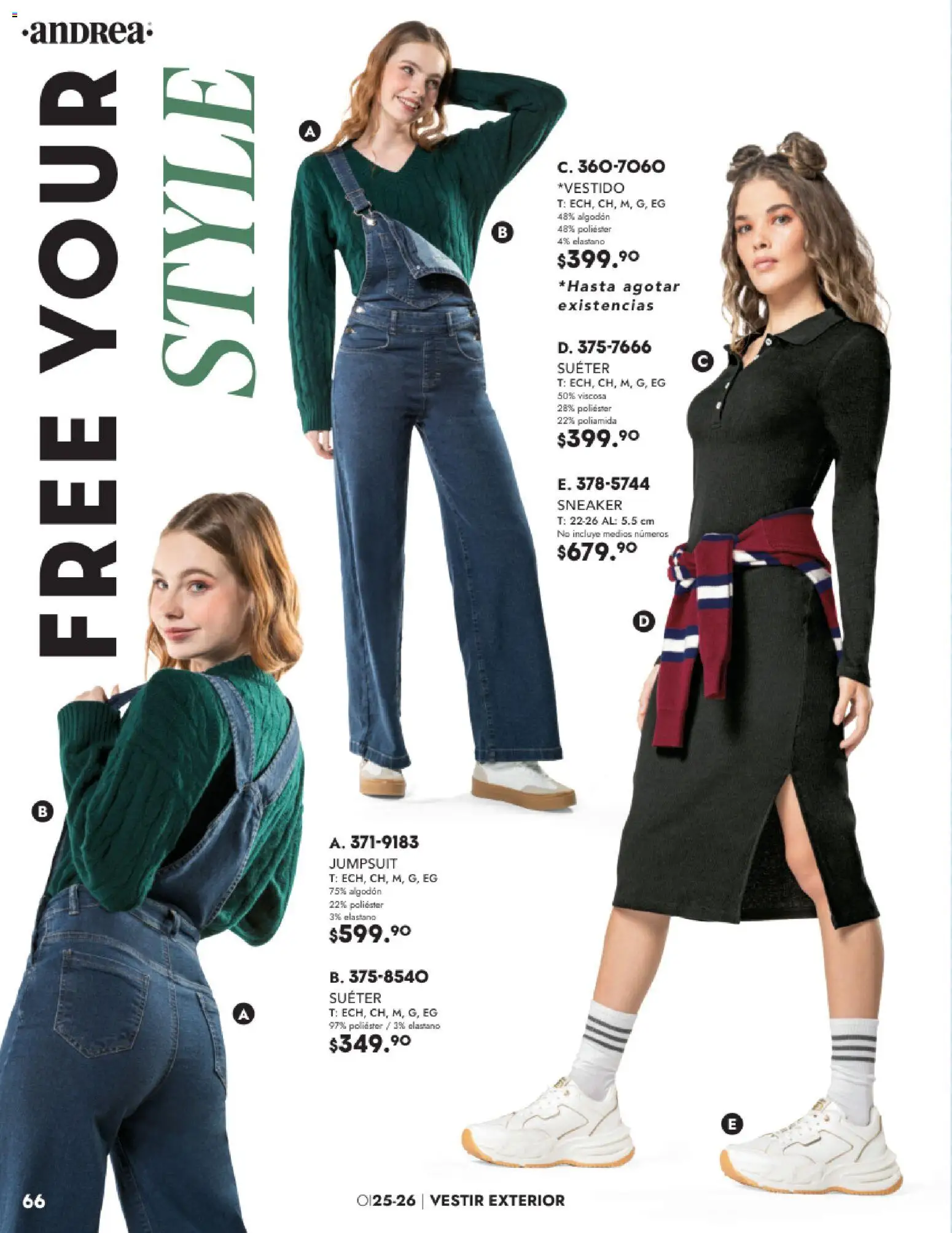 Nuevas ofertas de Andrea válidas en toda la República Mexicana desde el 26.11.2025. ¡Encuentra las mejores ofertas en Andrea catálogo Vestir! | Página: 66 | Productos: Suéter, Algodón