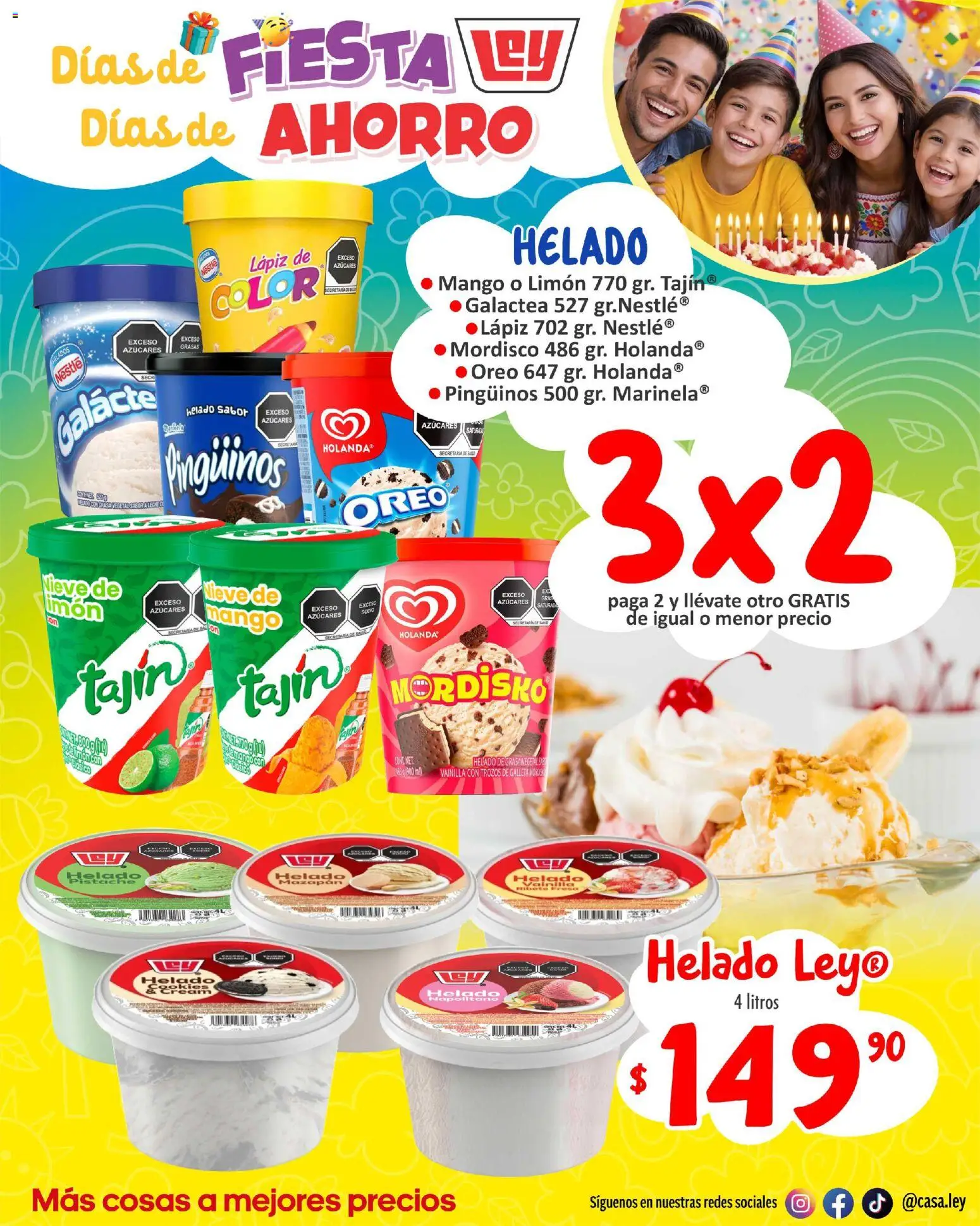 Nuevas ofertas de Casa Ley válidas en toda la República Mexicana desde el 26.04.2026. ¡Encuentra las mejores ofertas en Casa Ley folleto Interior suple Dia del Niño! | Página: 10 | Productos: Limón, Mango, Helado