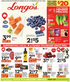 Longo's flyer valid from 24.07.2025 | Page: 1 | Products: Chips, Cookies, Cheese, Oil