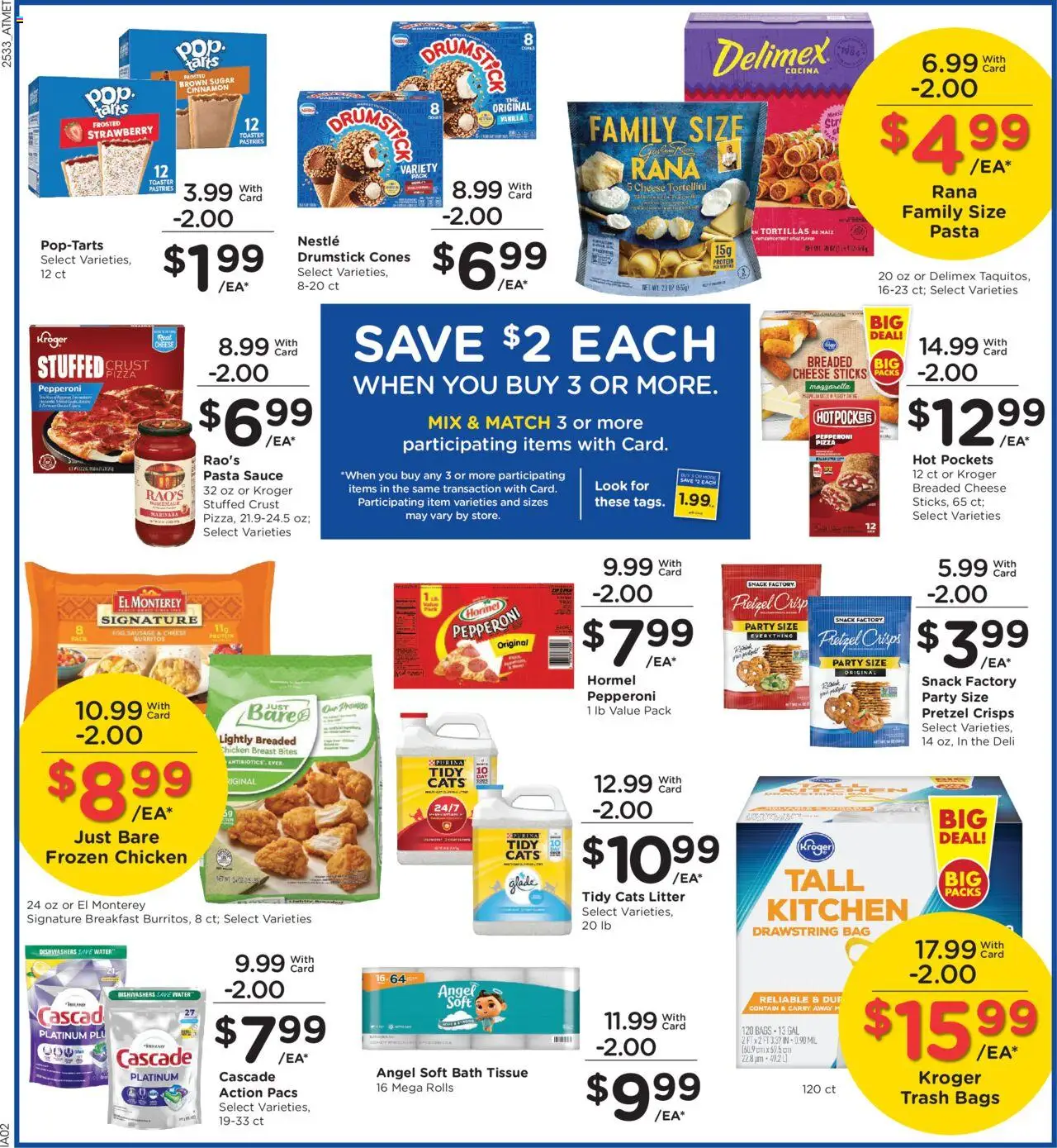 Kroger Weekly Ad - valid from 17.09.2025 | Page: 5 | Products: Cheese, Pizza, Water, Sugar