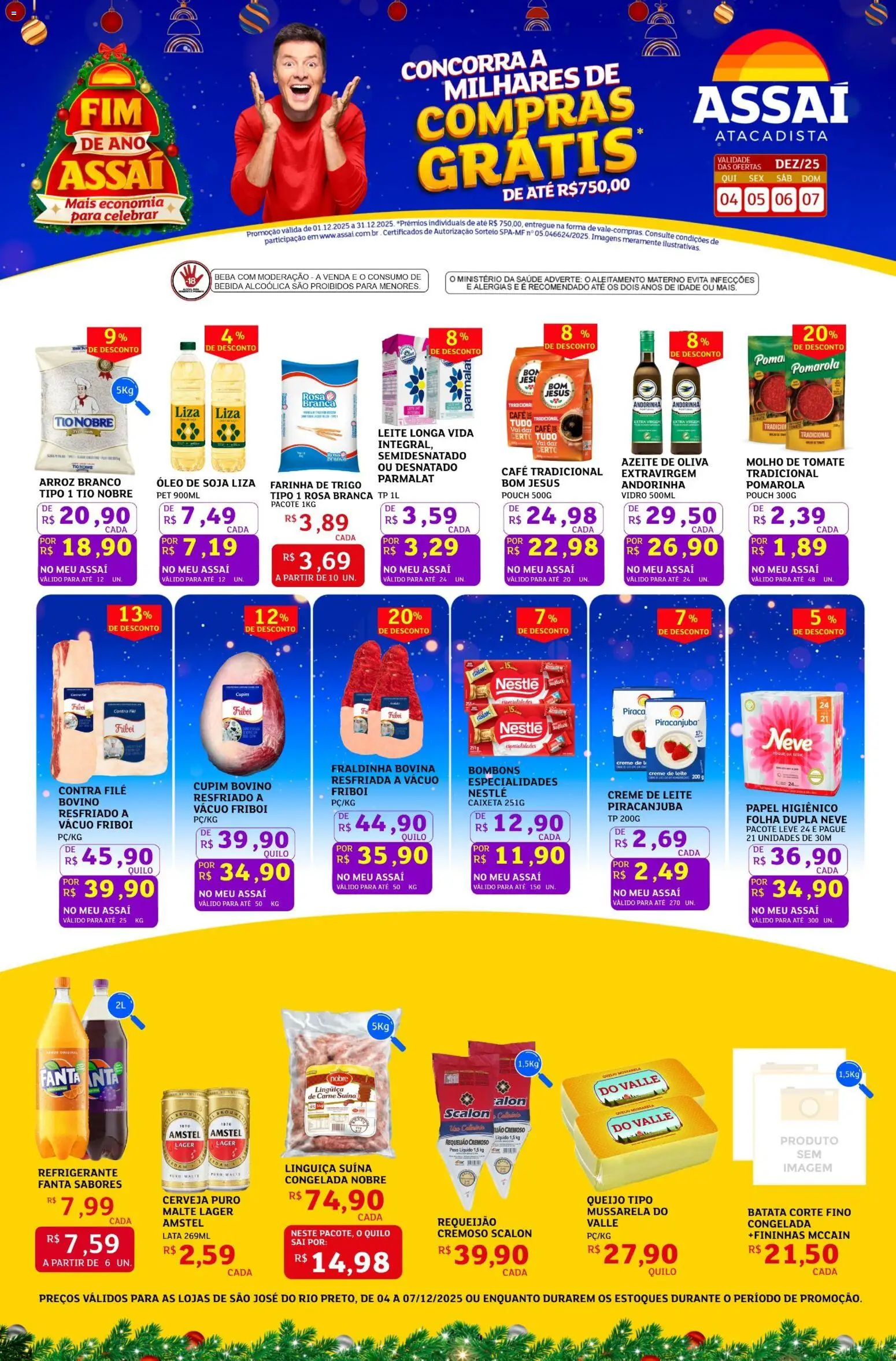 Assaí Atacadista Folheto - válido de 04.12.2025 | Página: 1 | Produtos: Fanta, Cerveja, Arroz, Azeite