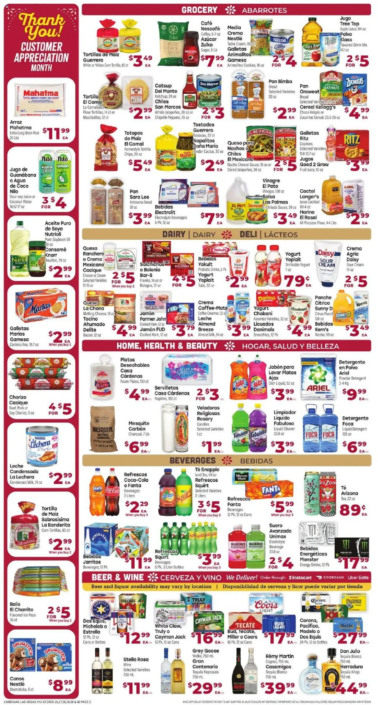 Cardenas Weekly Ad - NV - valid from 08.10.2025 | Page: 2 | Products: Table, Powder, Coffee, Beer