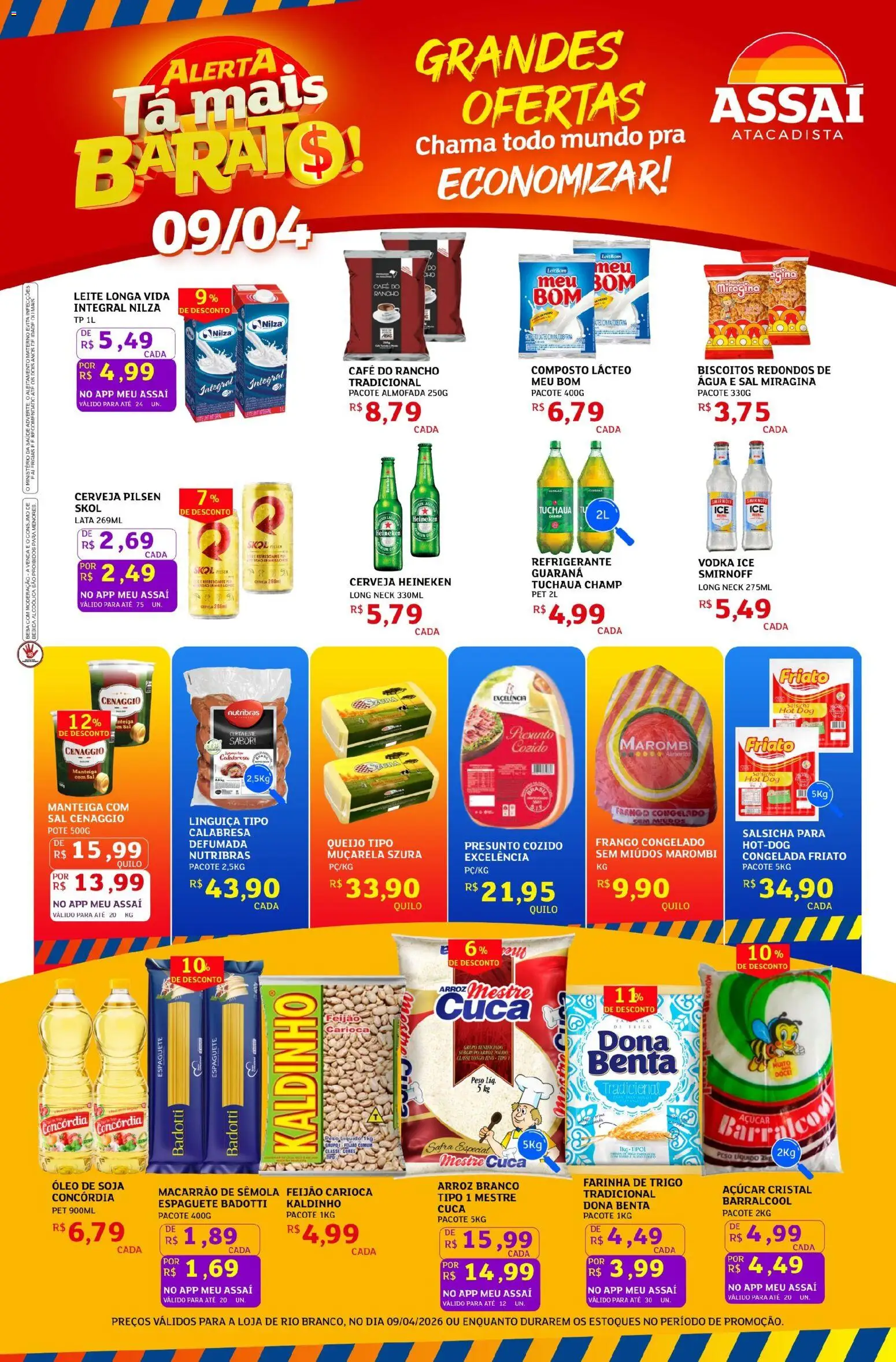 Assaí Atacadista Folheto - válido de 09.04.2026 | Página: 1 | Produtos: Óleo, Heineken, Bebida, Sal