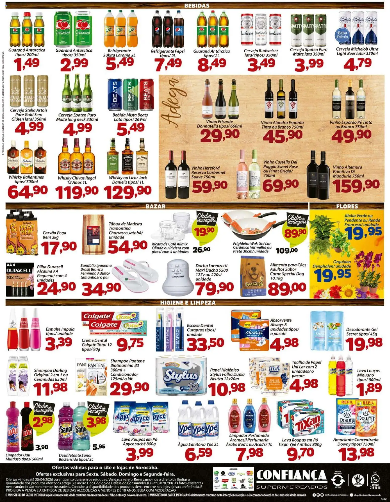 Confiança Folheto - válido de 17.04.2026 | Página: 4 | Produtos: Cerveja, Roupas, Refrigerante, Amaciante